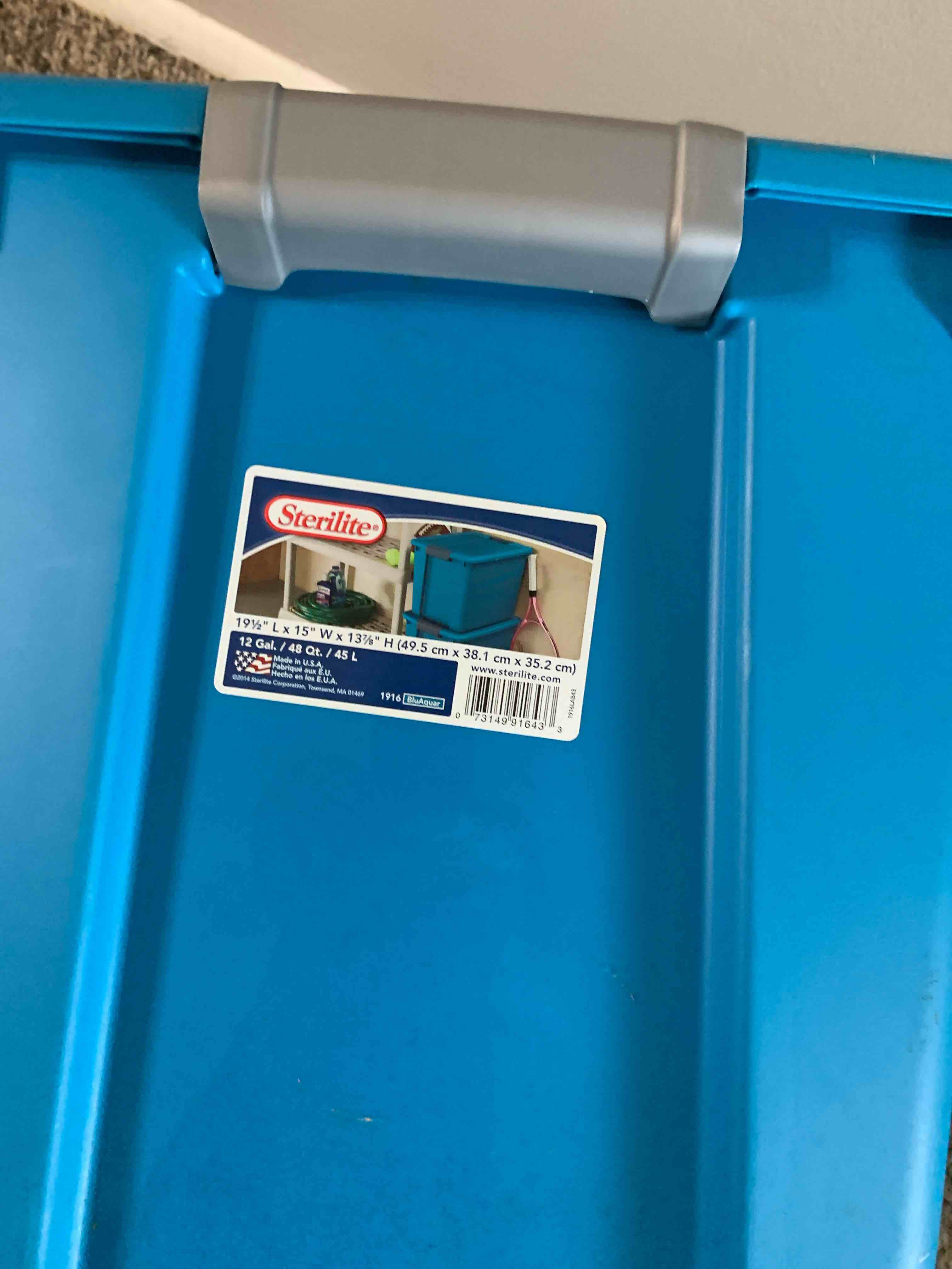 12 Gallon Sterilite Storage Container with Lid 
