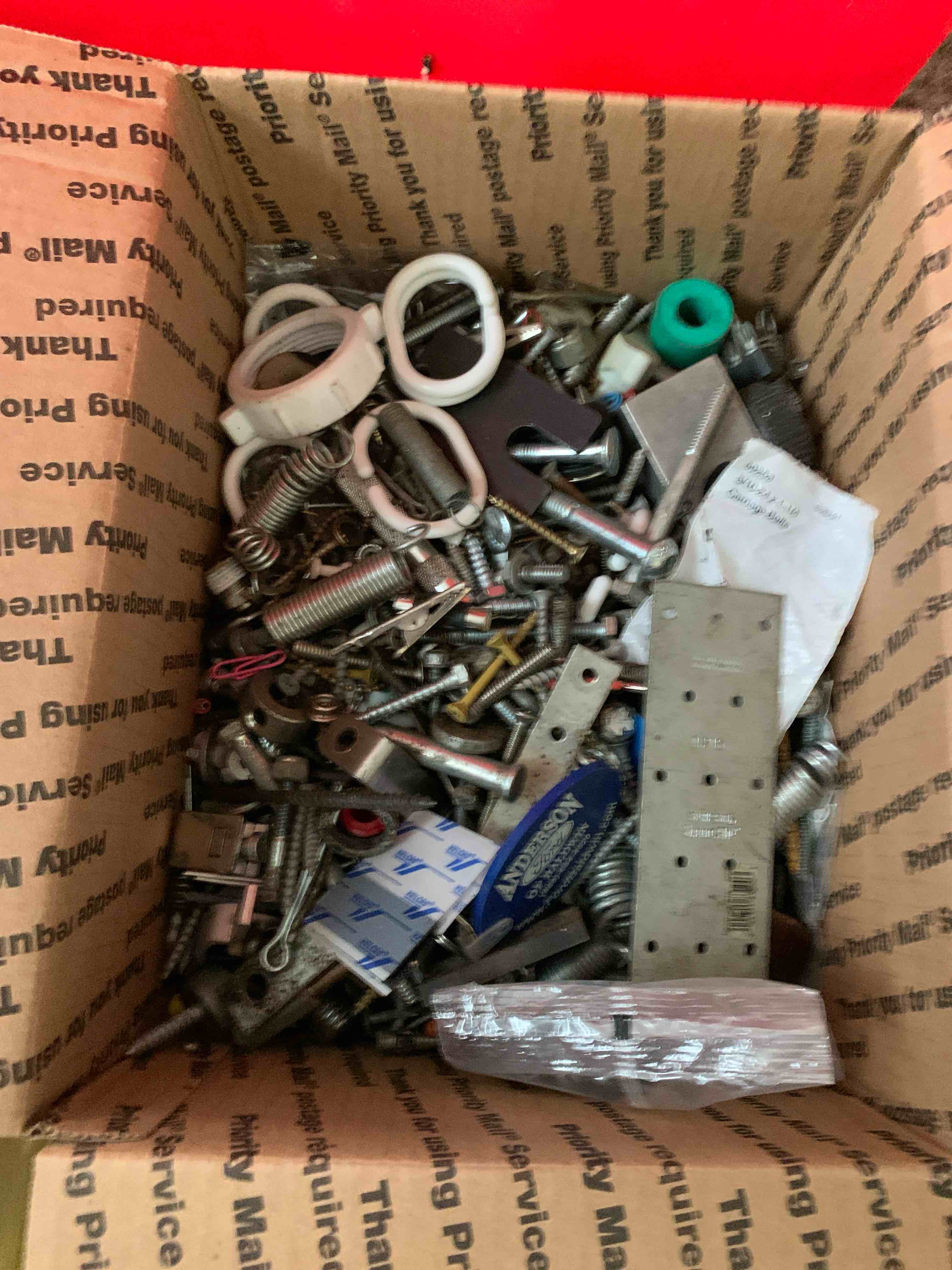 Box of Assorted Household Hardware 