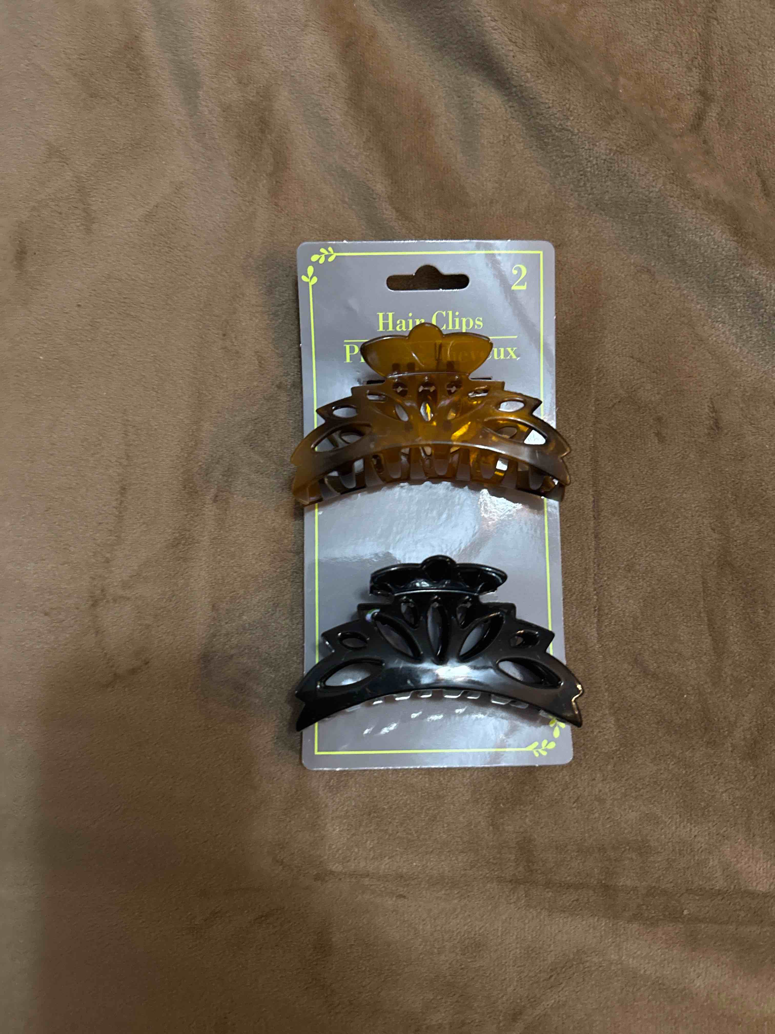 Set Of 2 NOS Y2K Basic Solutions Greenbrier Hollow Hair claw Clips 3.5" Vintage