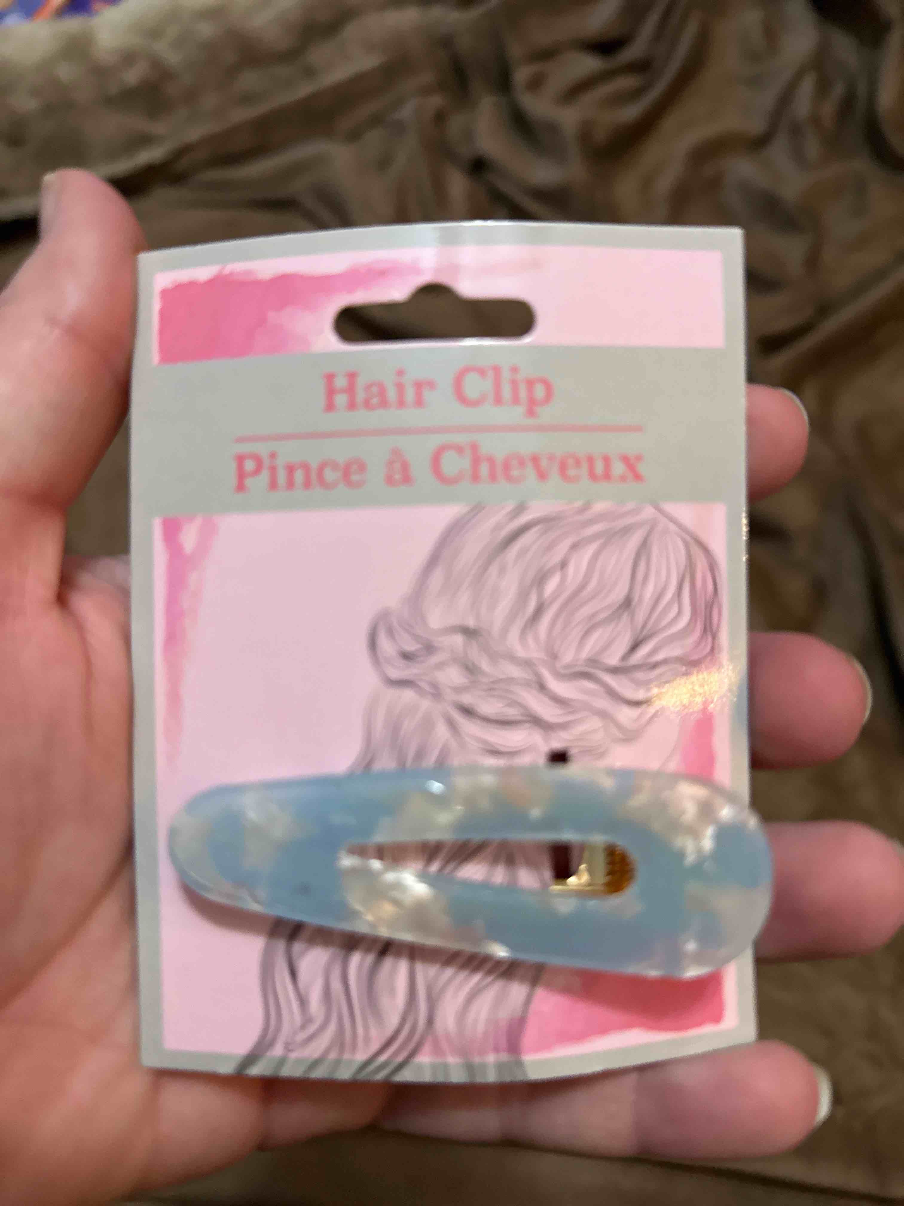 Blue and White Marble Hair Clip