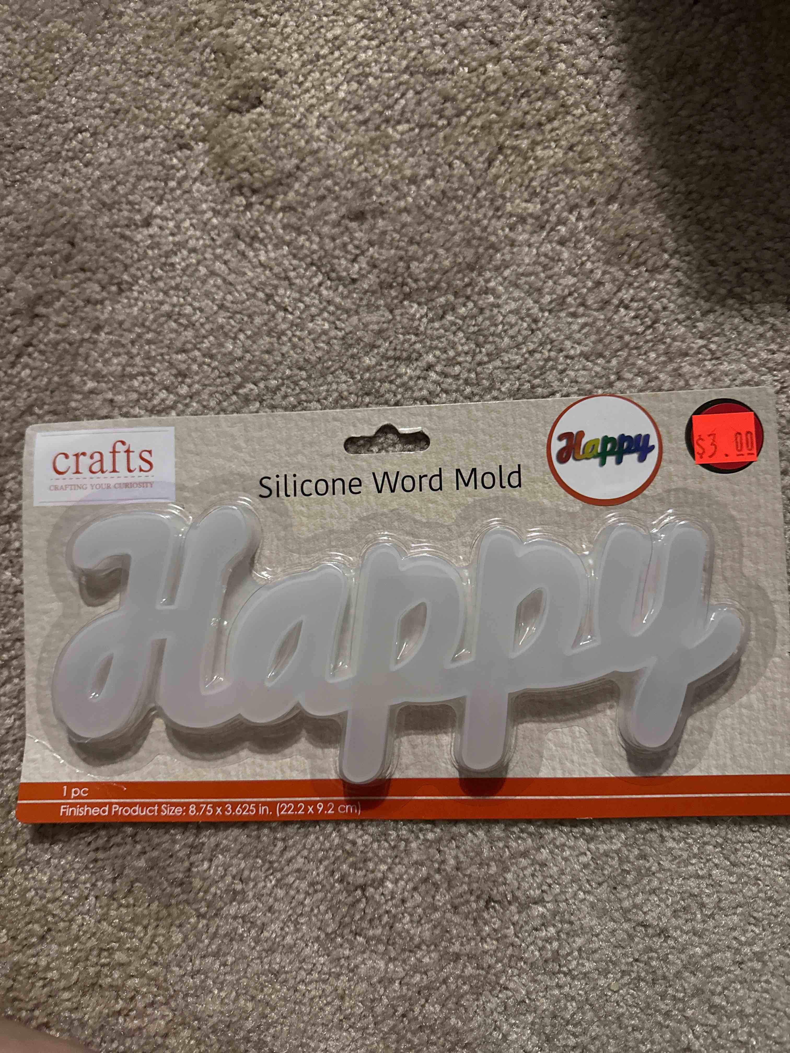 silicone word mold (happy)
