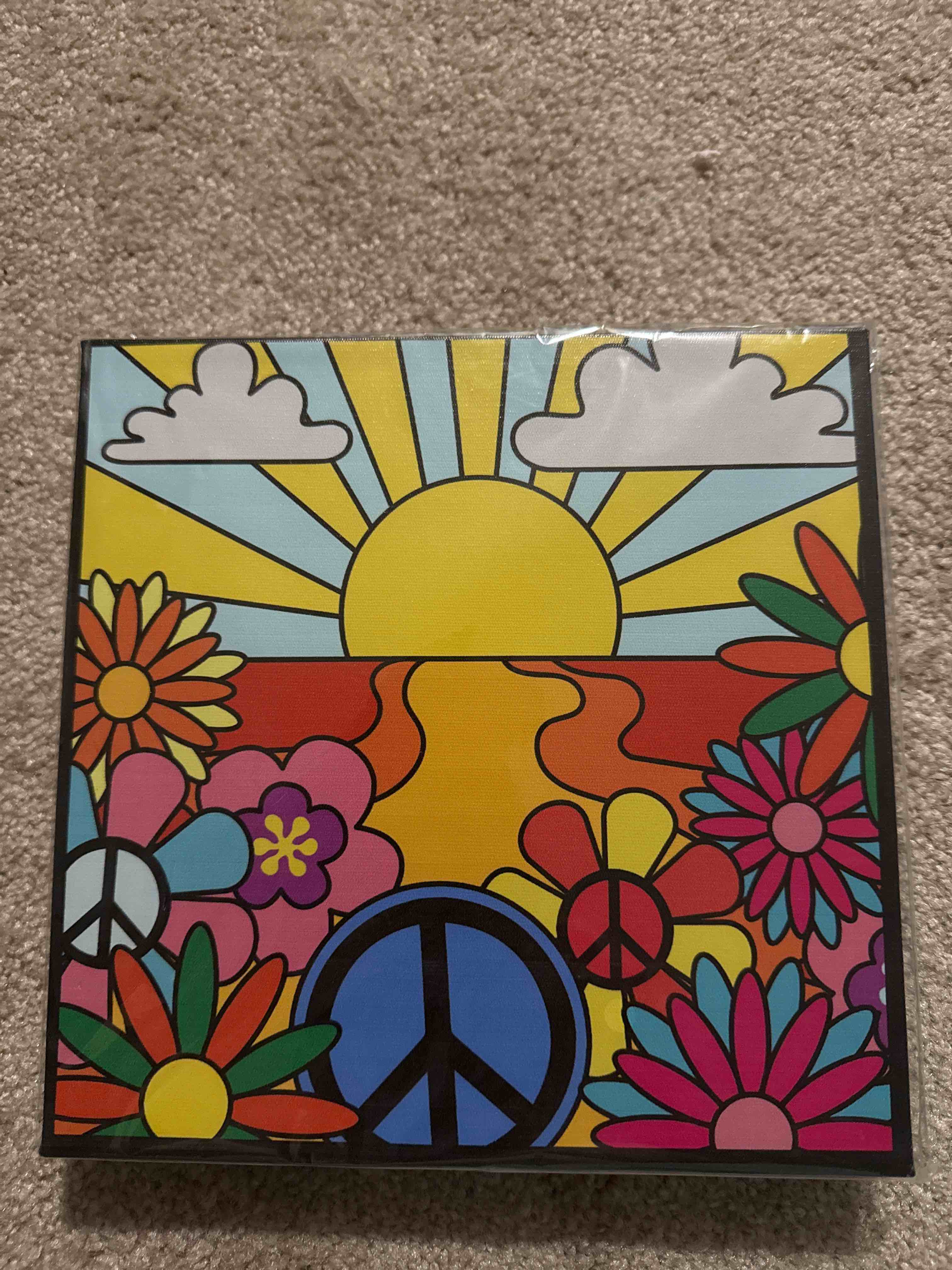 peace signs and sun wall art