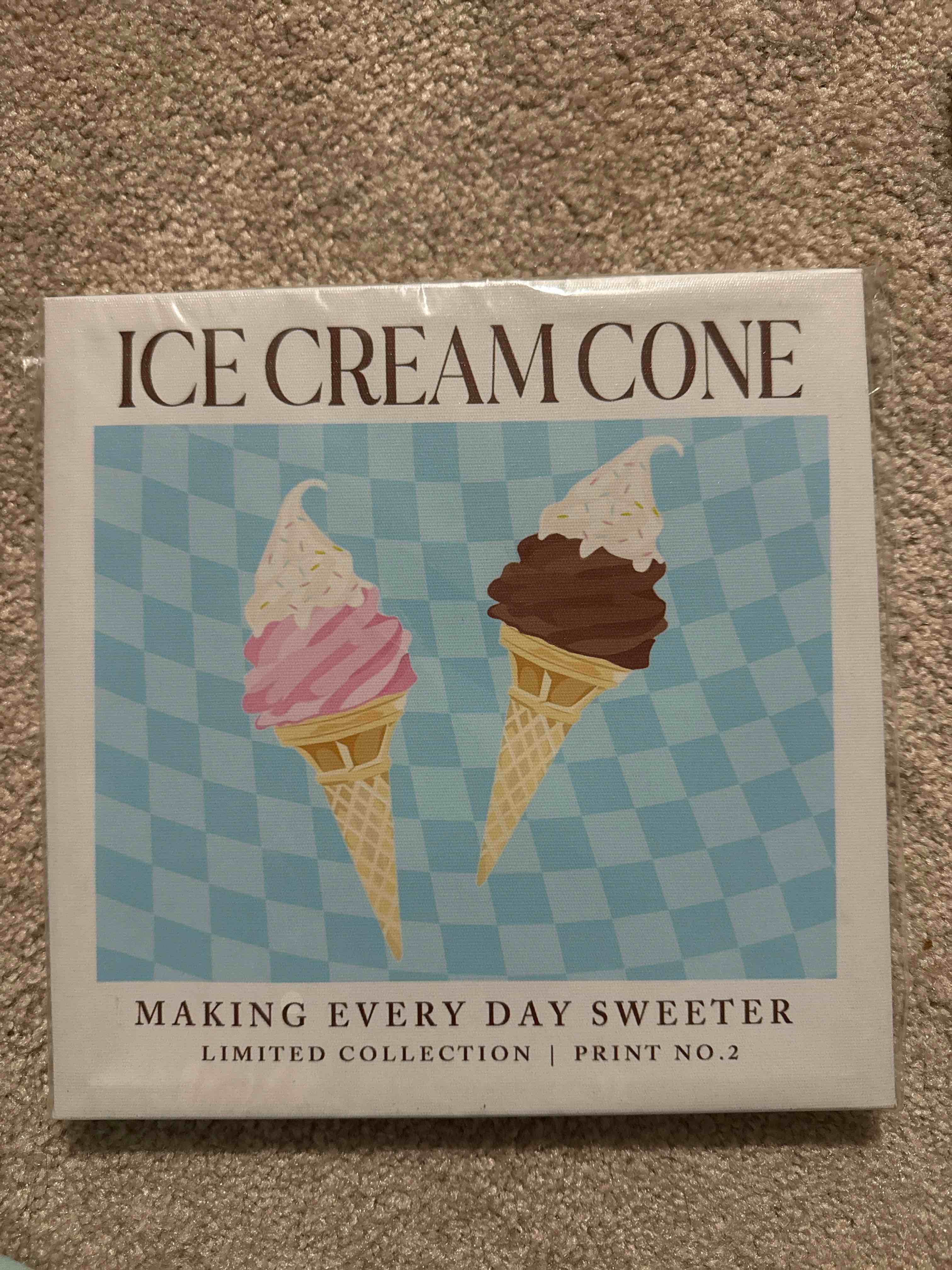 ice cream cone wall art 