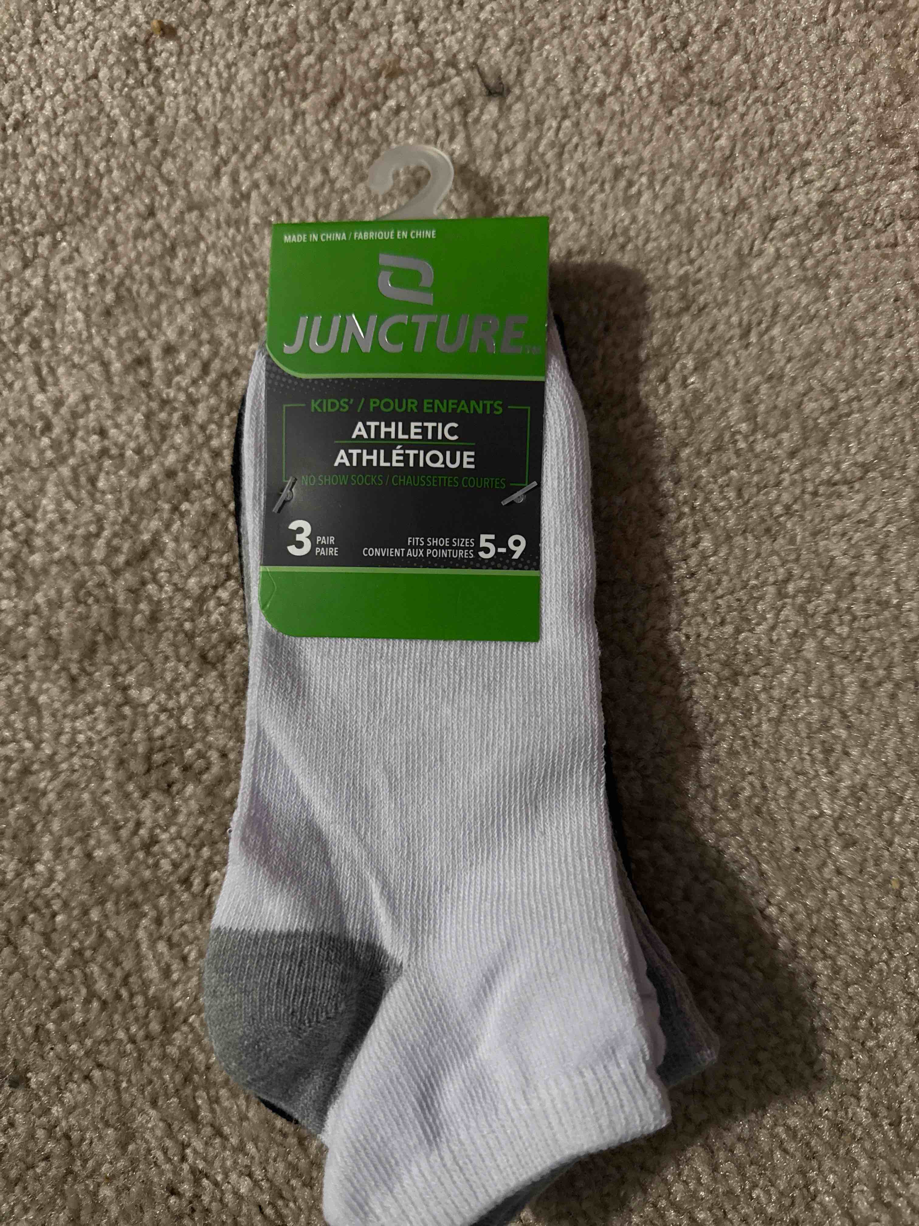 kids no show socks 3 pair size 5-9