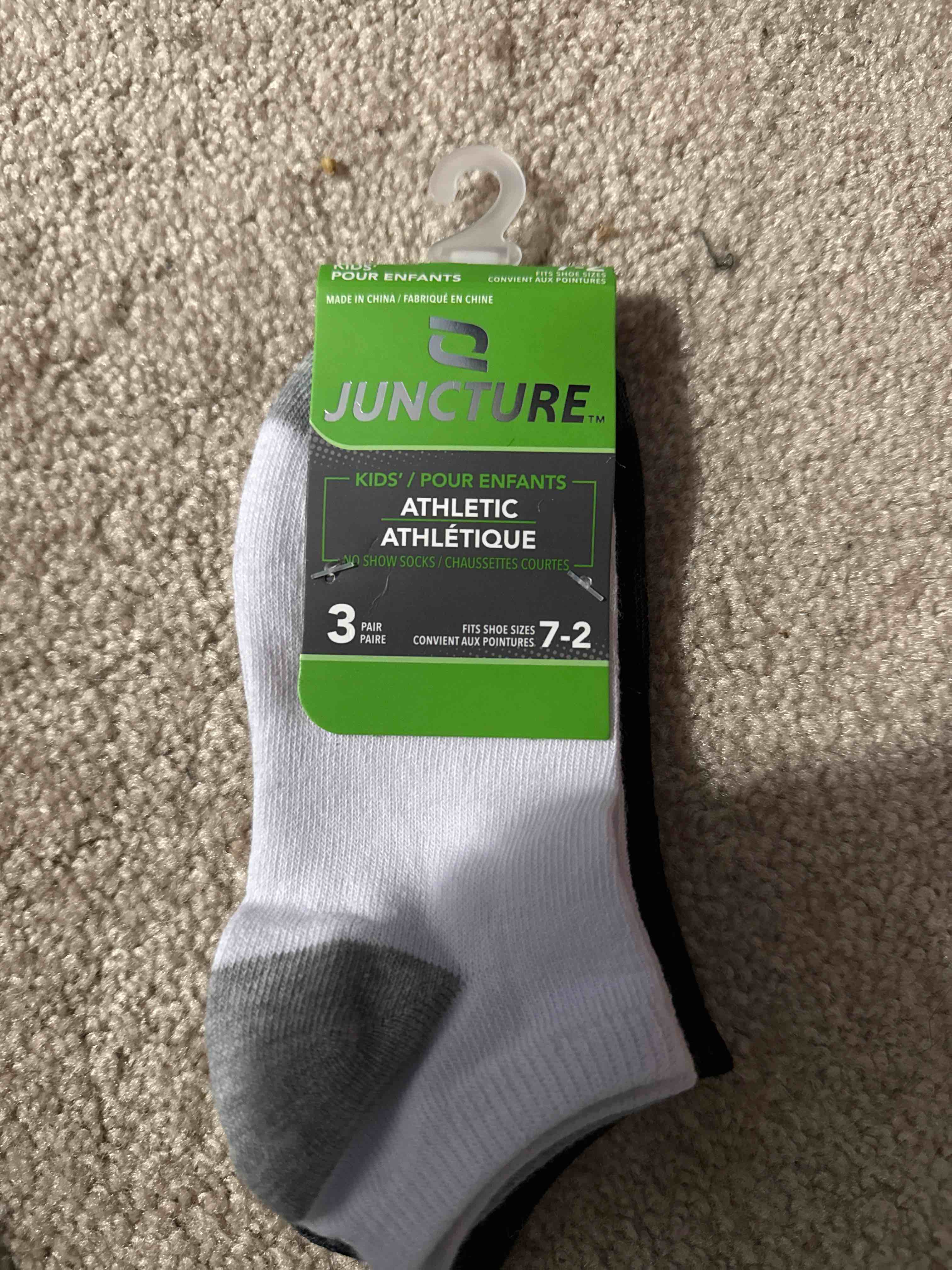 kids no show socks 3 pair size 7-2