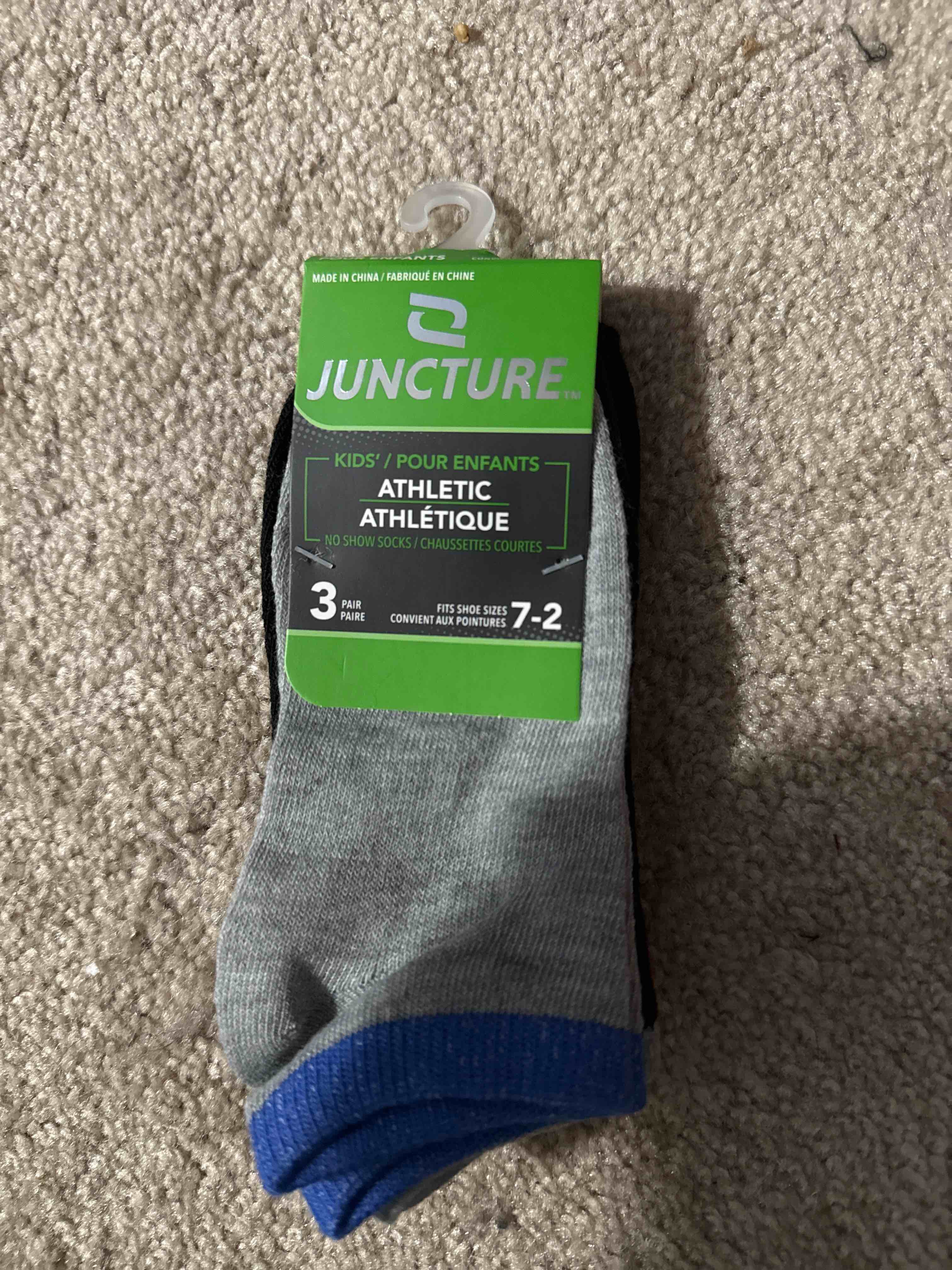 kids no show socks 3 pair size 7-2