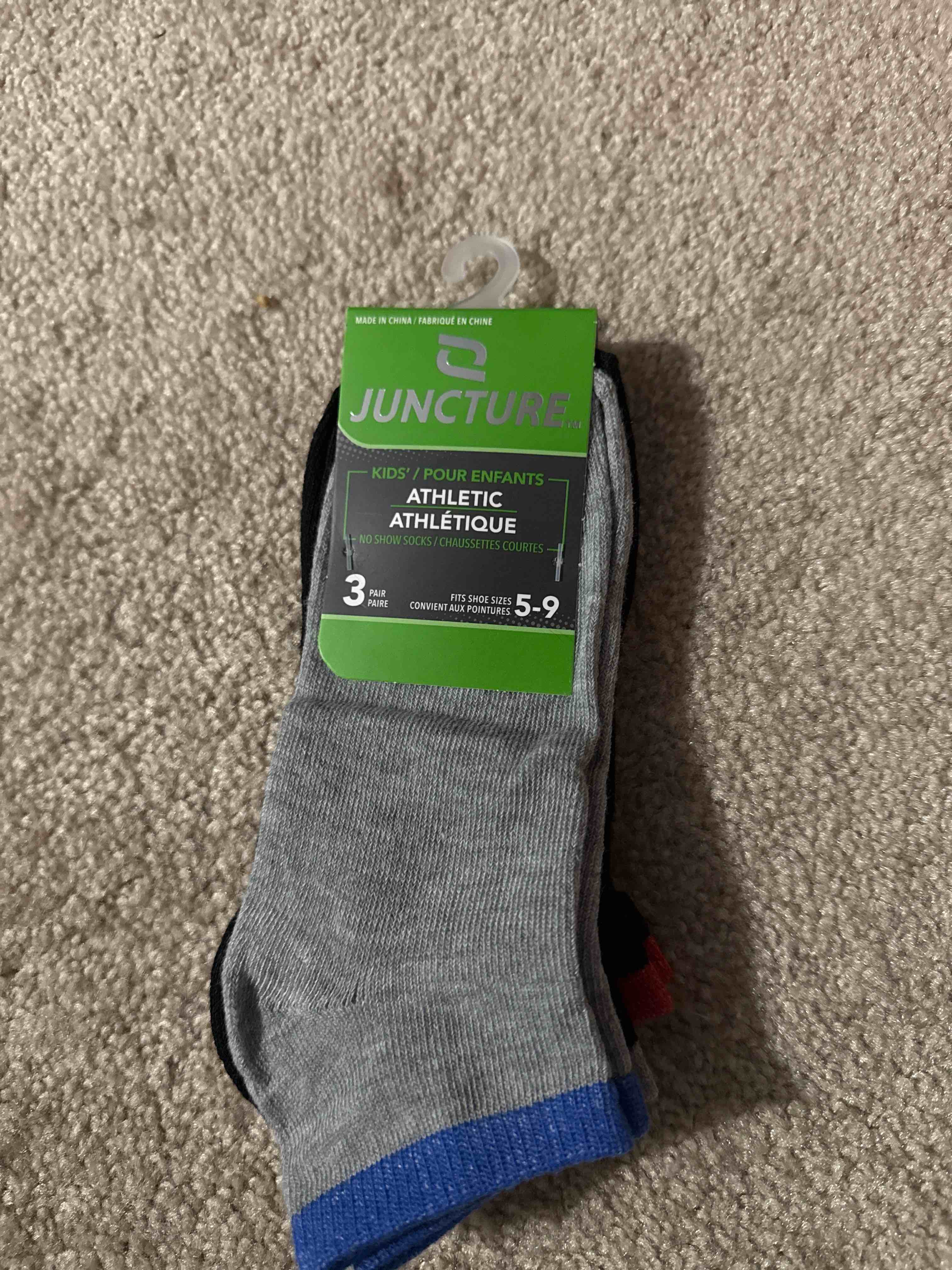 kids no show socks 3 pair size 5-9