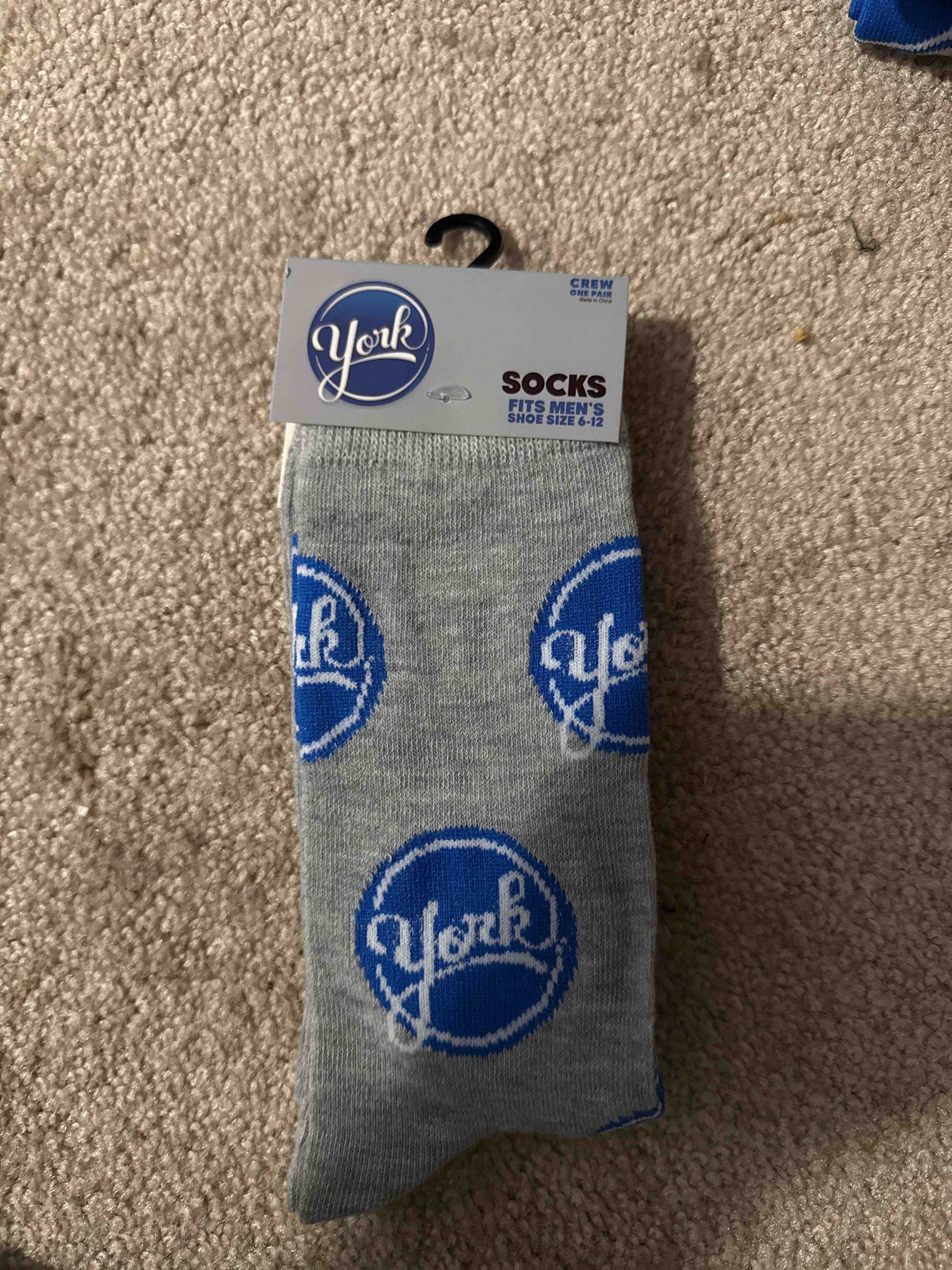 York patty crew socks men size 6-12