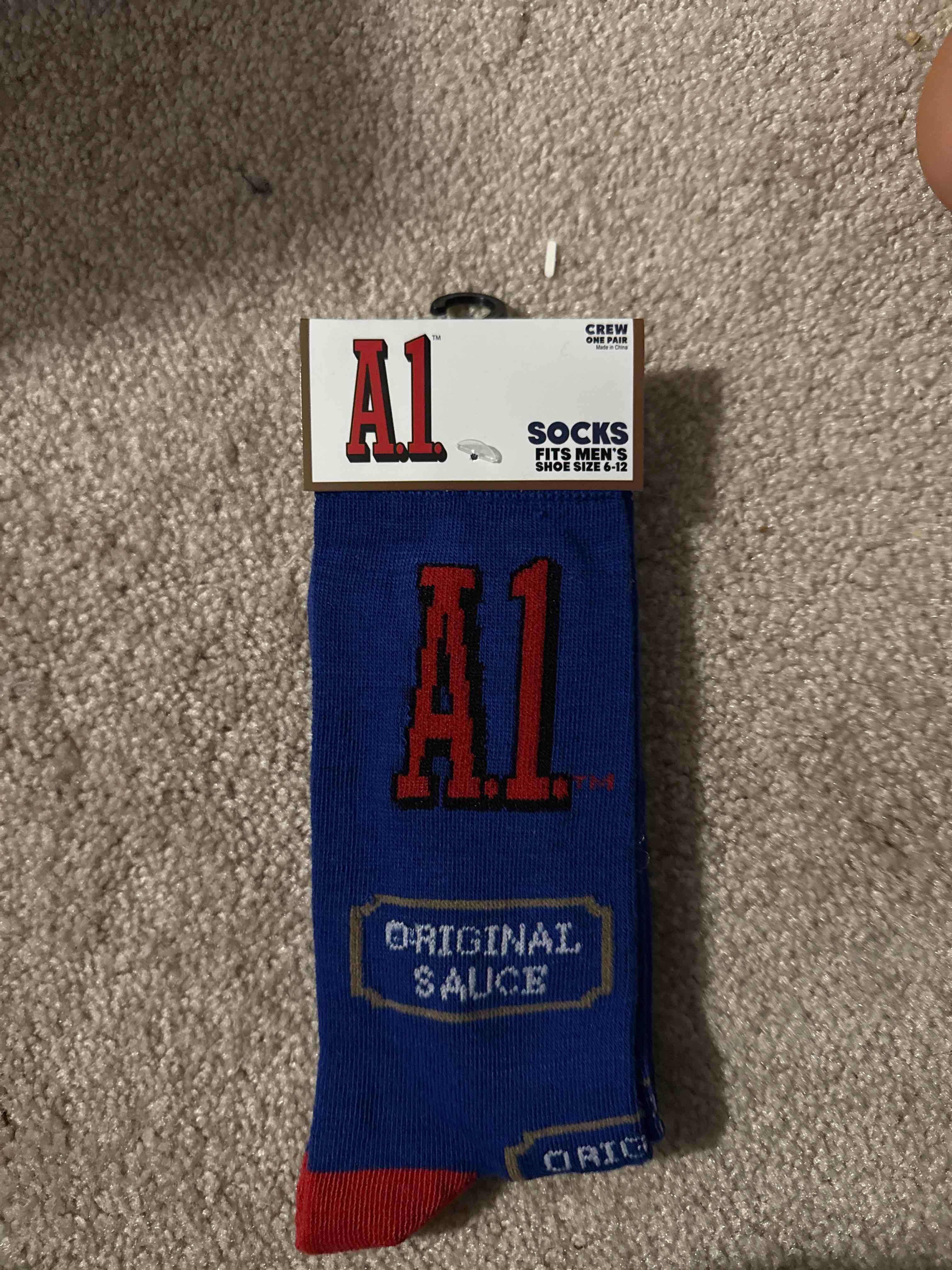 A1 steak sauce  crew socks 1 pair men’s size 6-12
