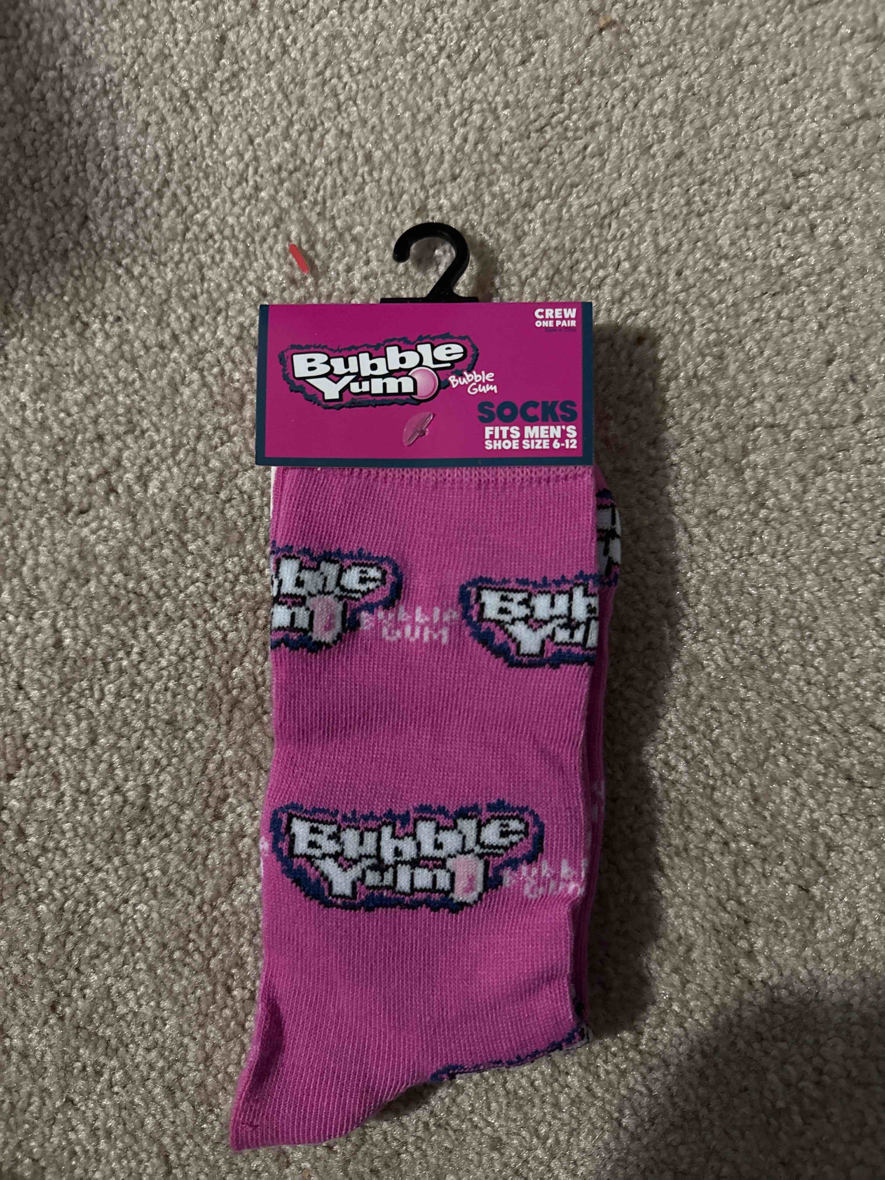 Bubble yum crew socks 1 pair men’s size 6-12