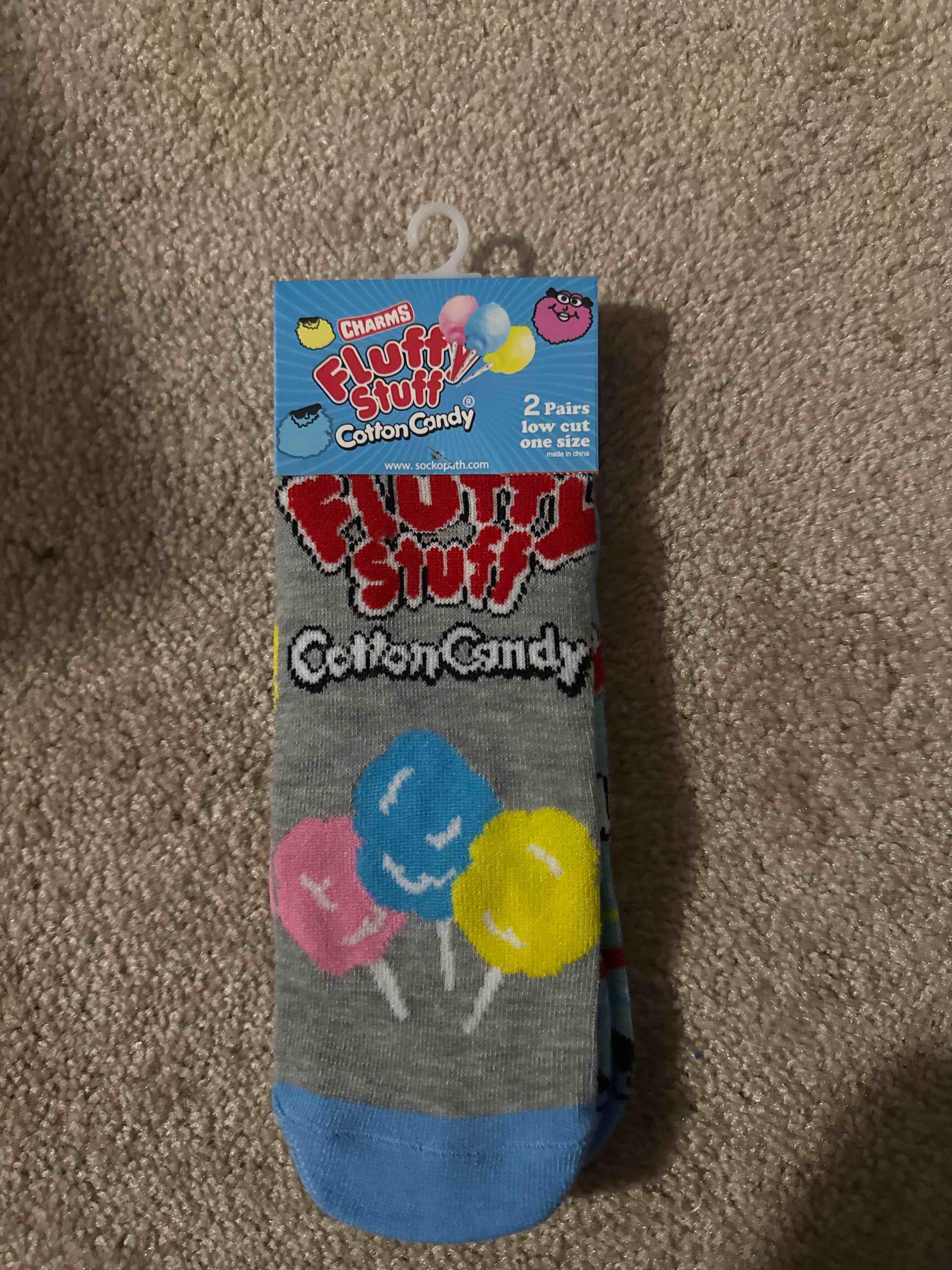 fluffy stuff cotton candy socks