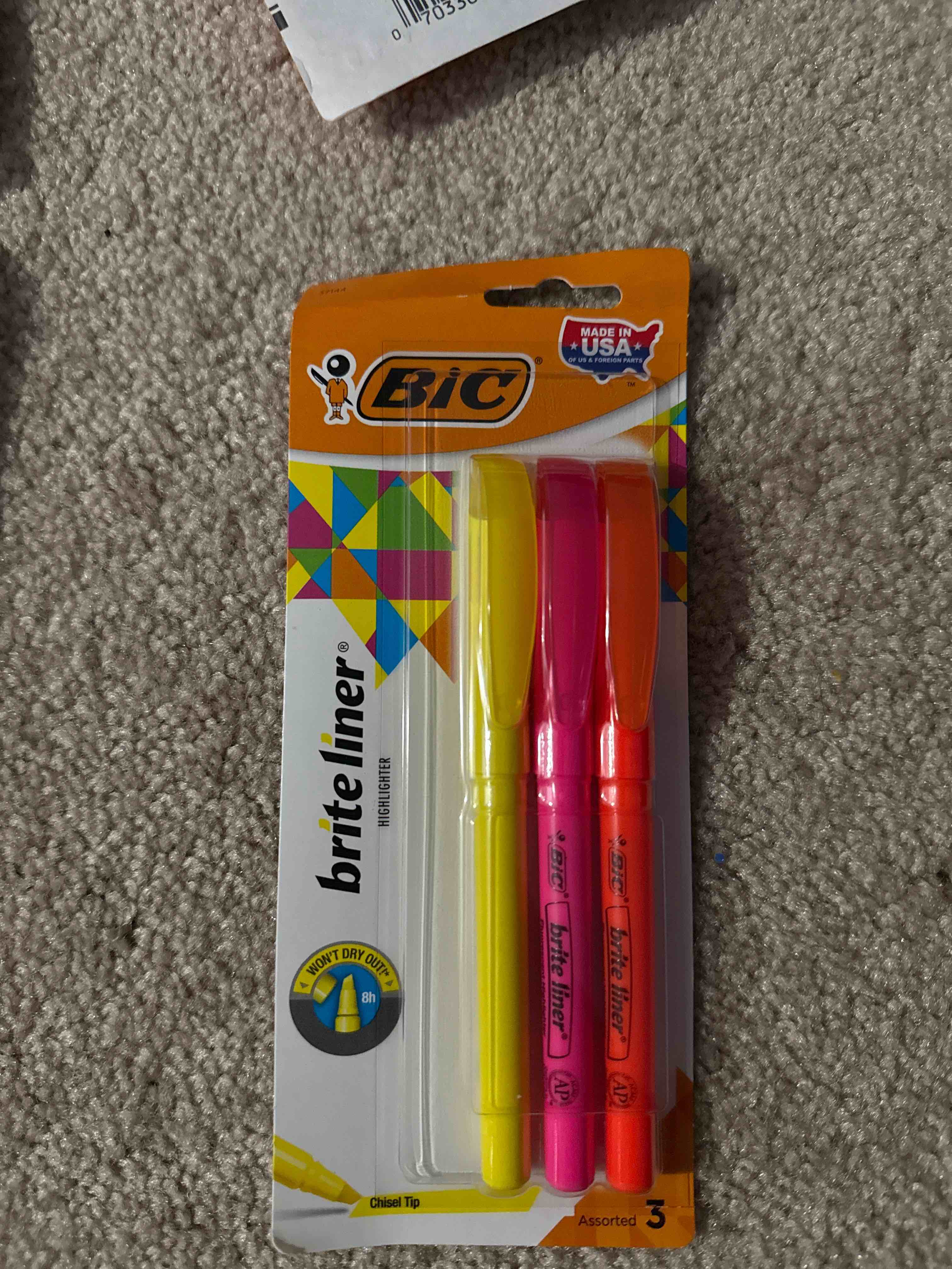 bic 3pk highlighter 