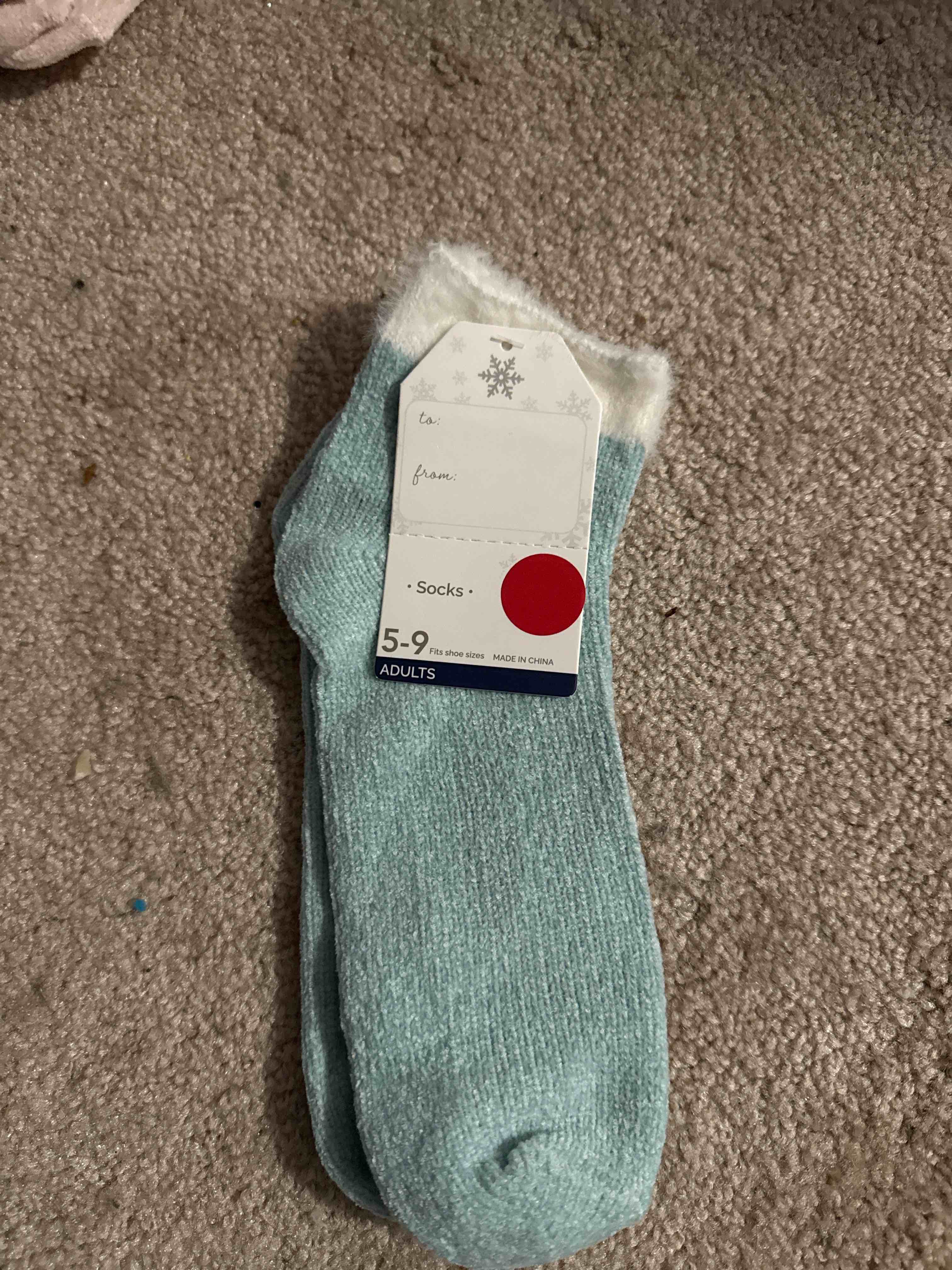Condition photo showing New/Like New for grey adult socks size 5-9