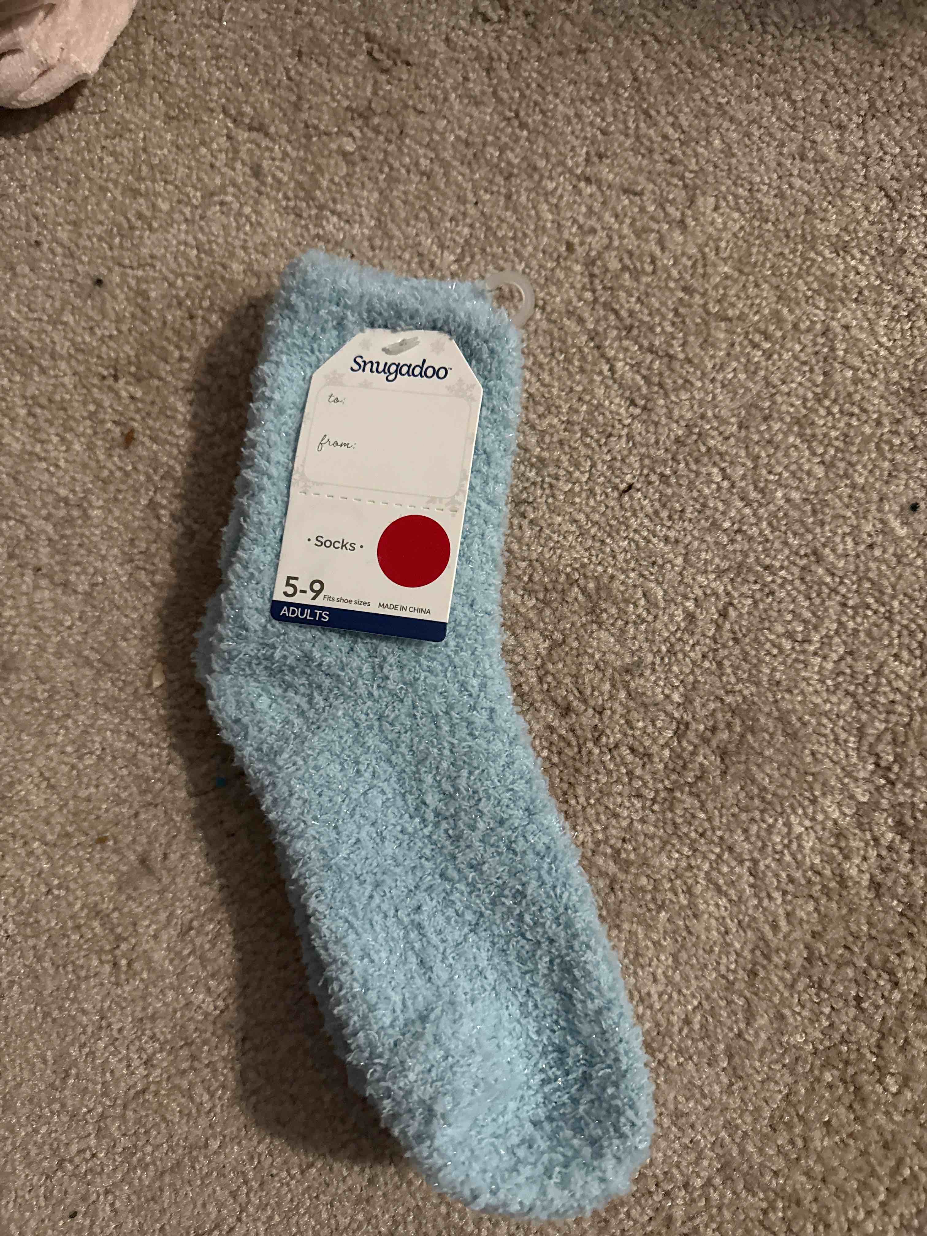 Condition photo showing New/Like New for blue sparkle adult socks size 5-9