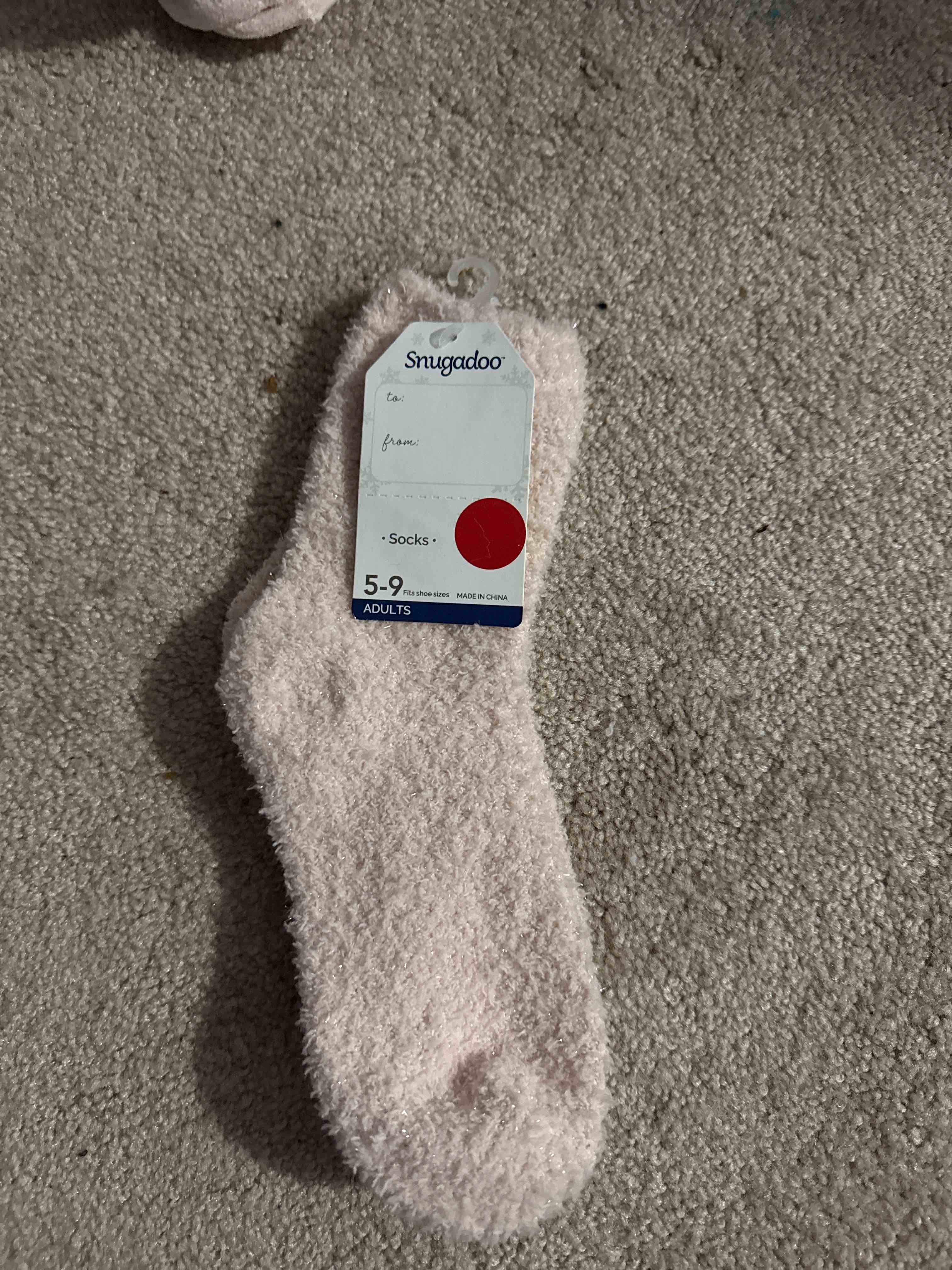 Condition photo showing New/Like New for pink sparkle adult socks size 5-9