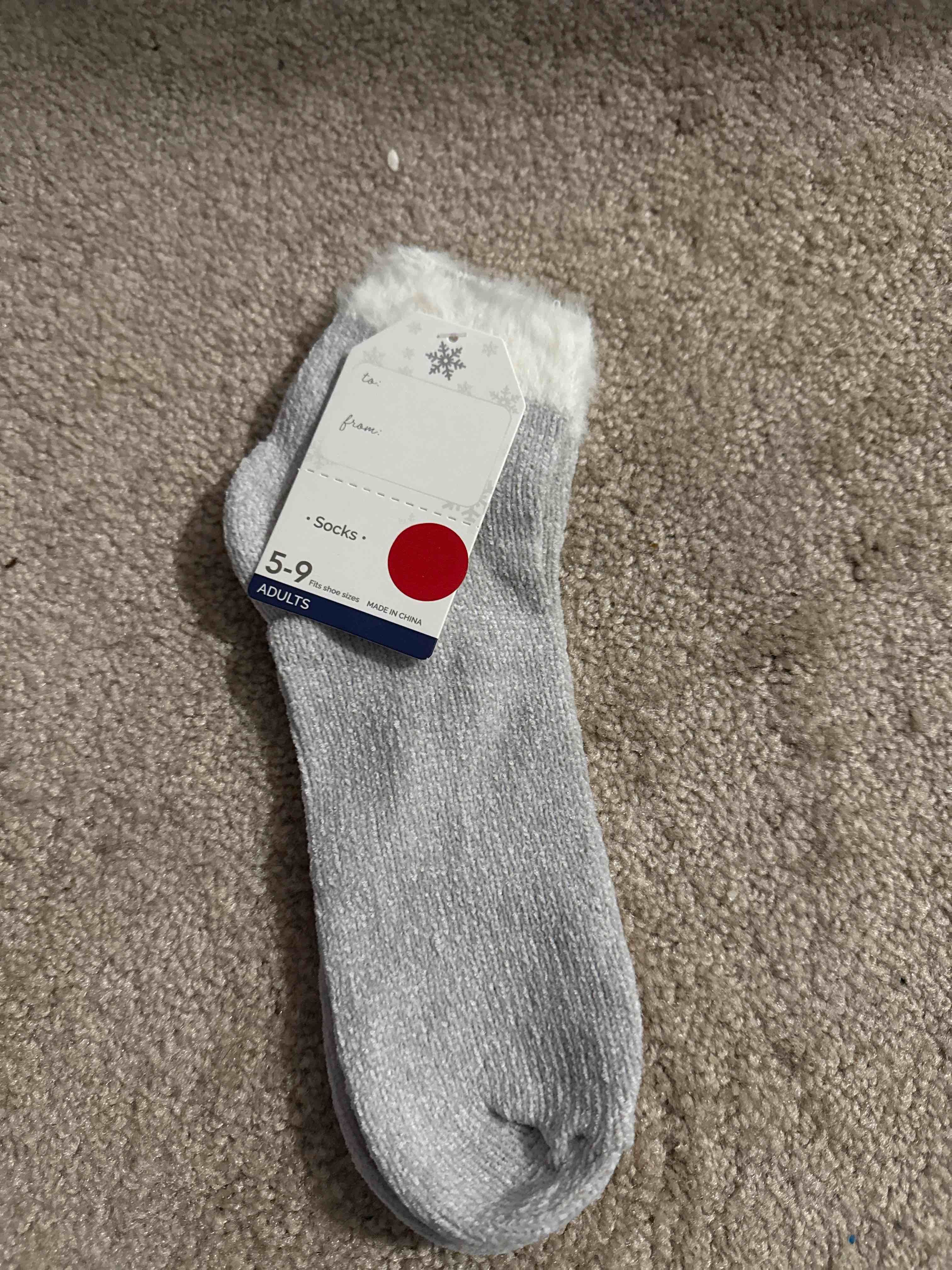 grey adult socks size 5-9