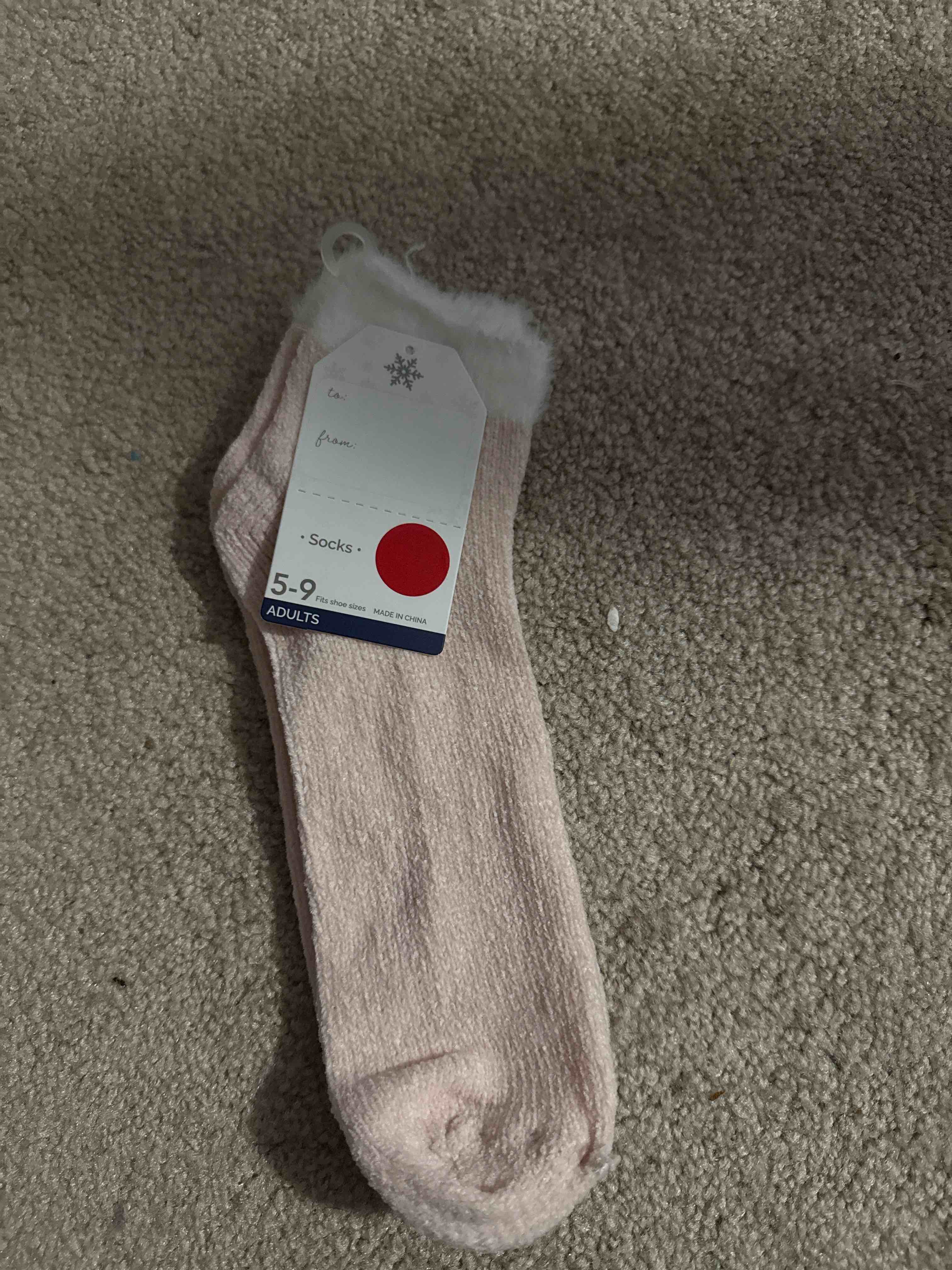 Condition photo showing New/Like New for salmon socks size 5-9