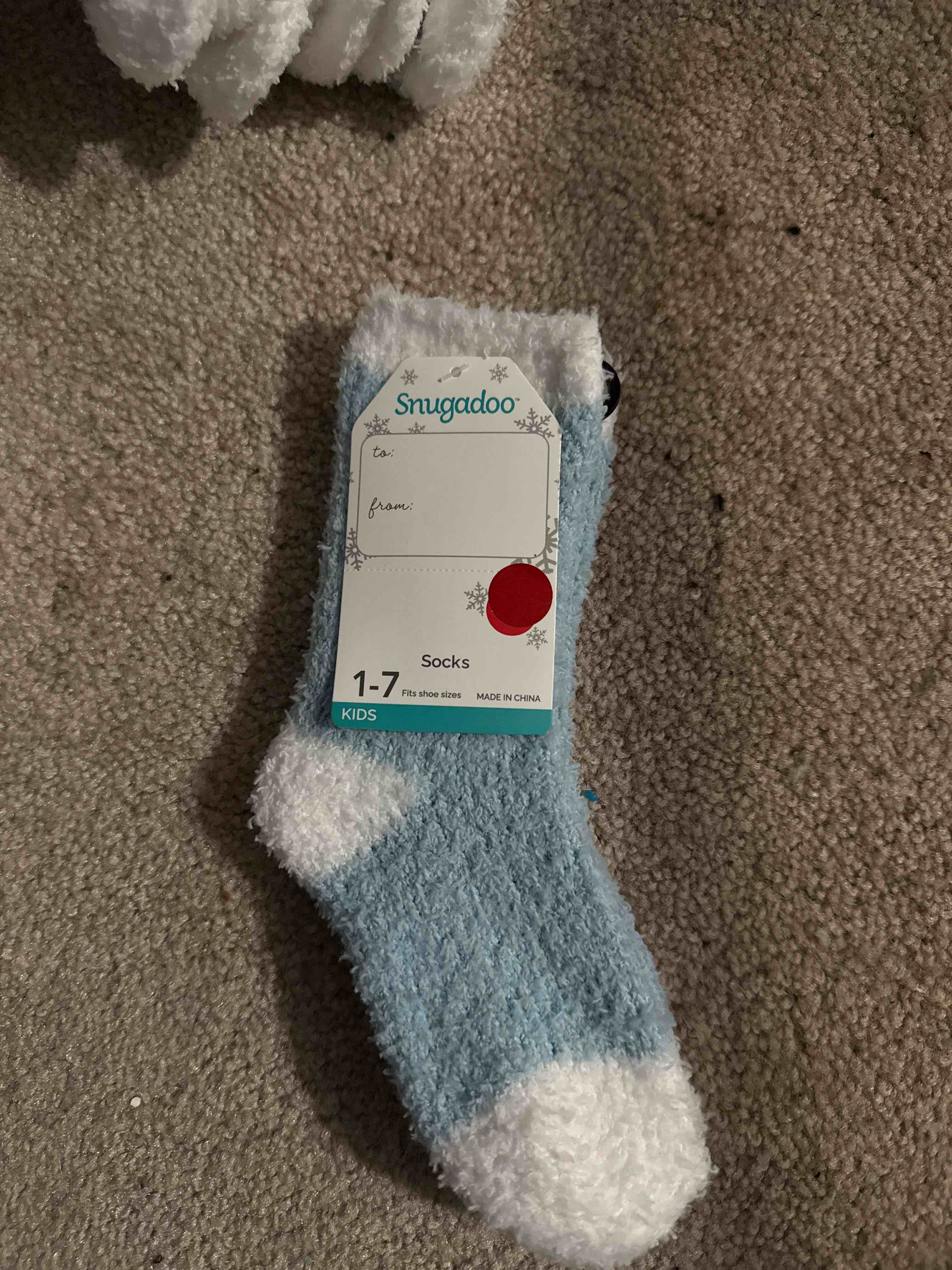 Condition photo showing New/Like New for light blue kids socks size 1-7