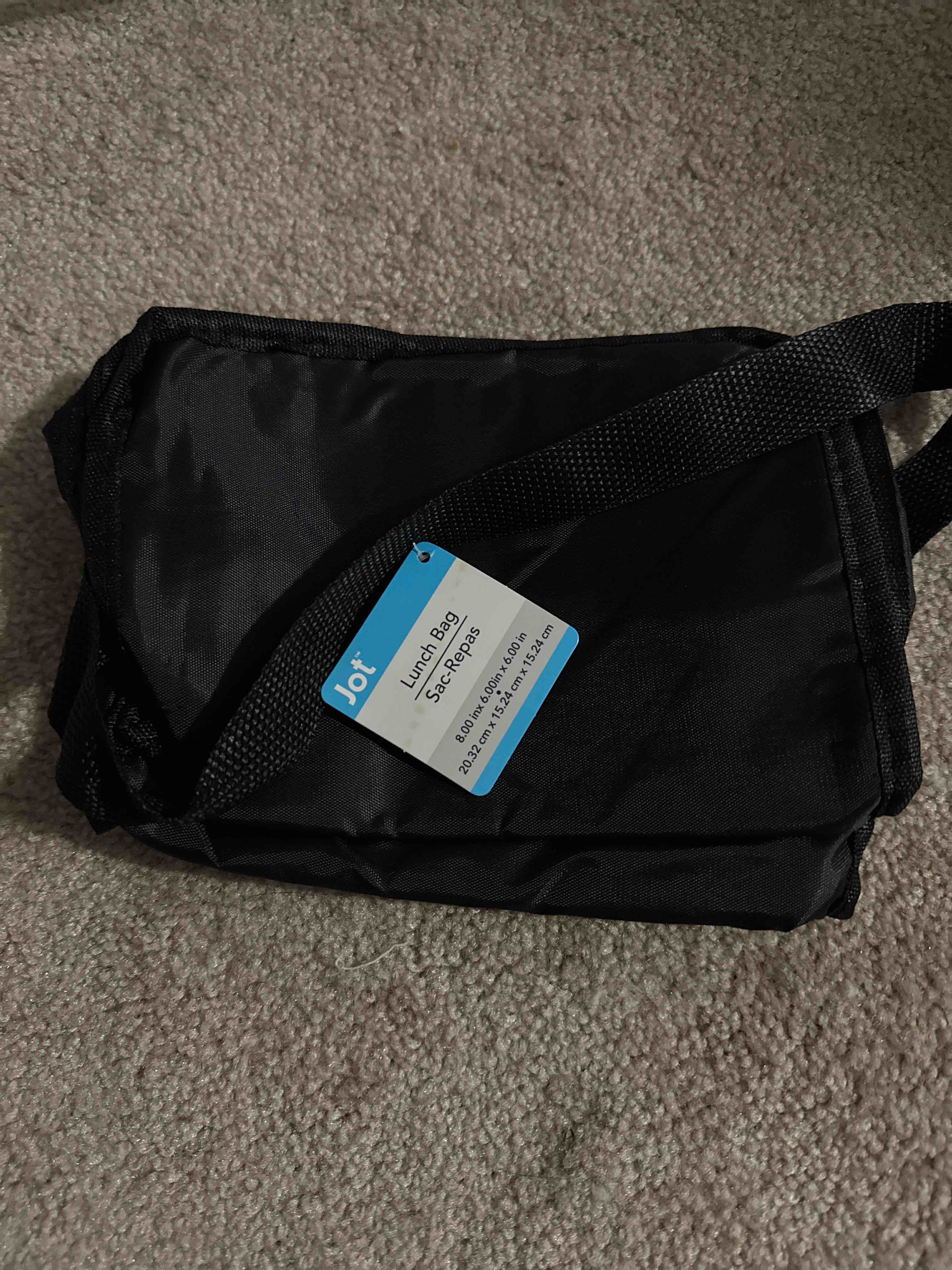 black lunch box 8inx6inx6in