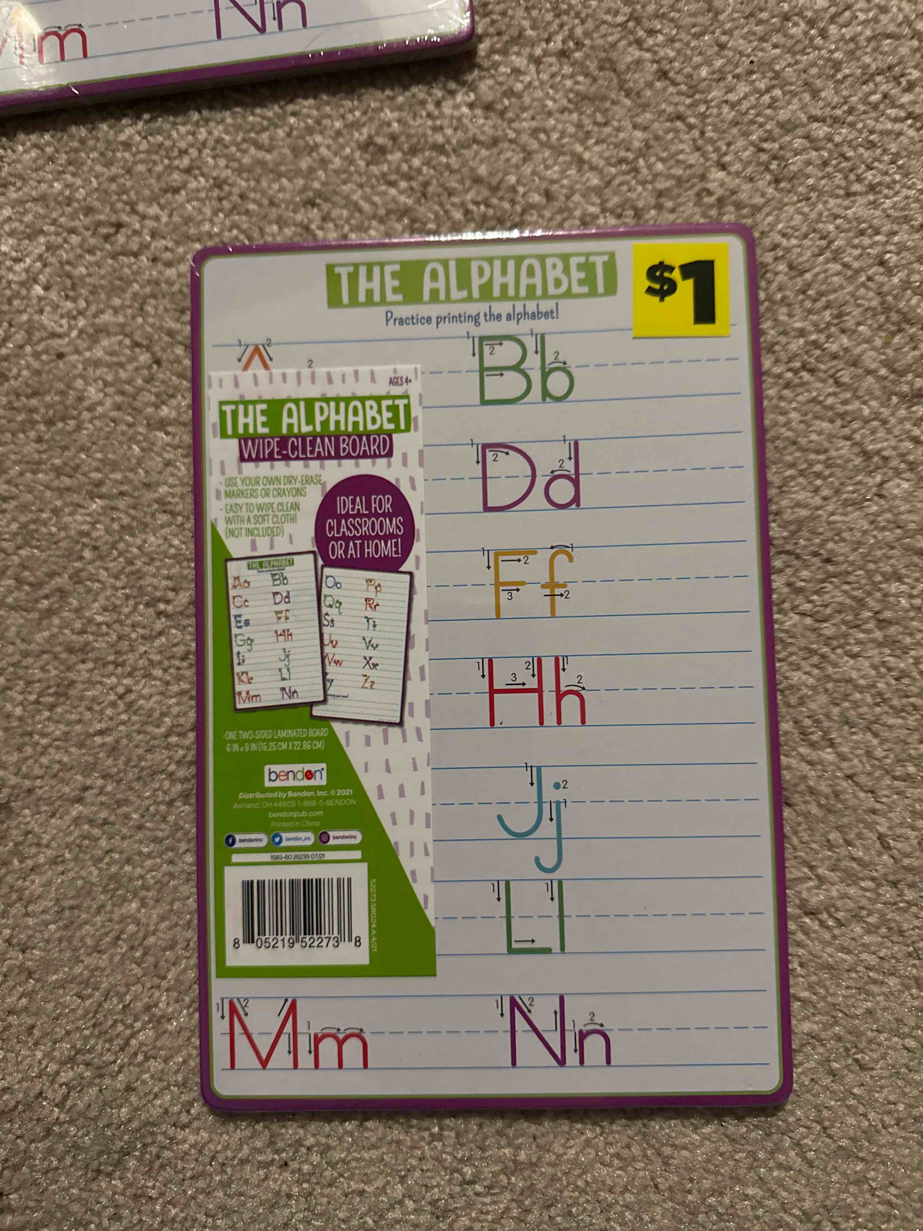 the alphabet wipe clean board