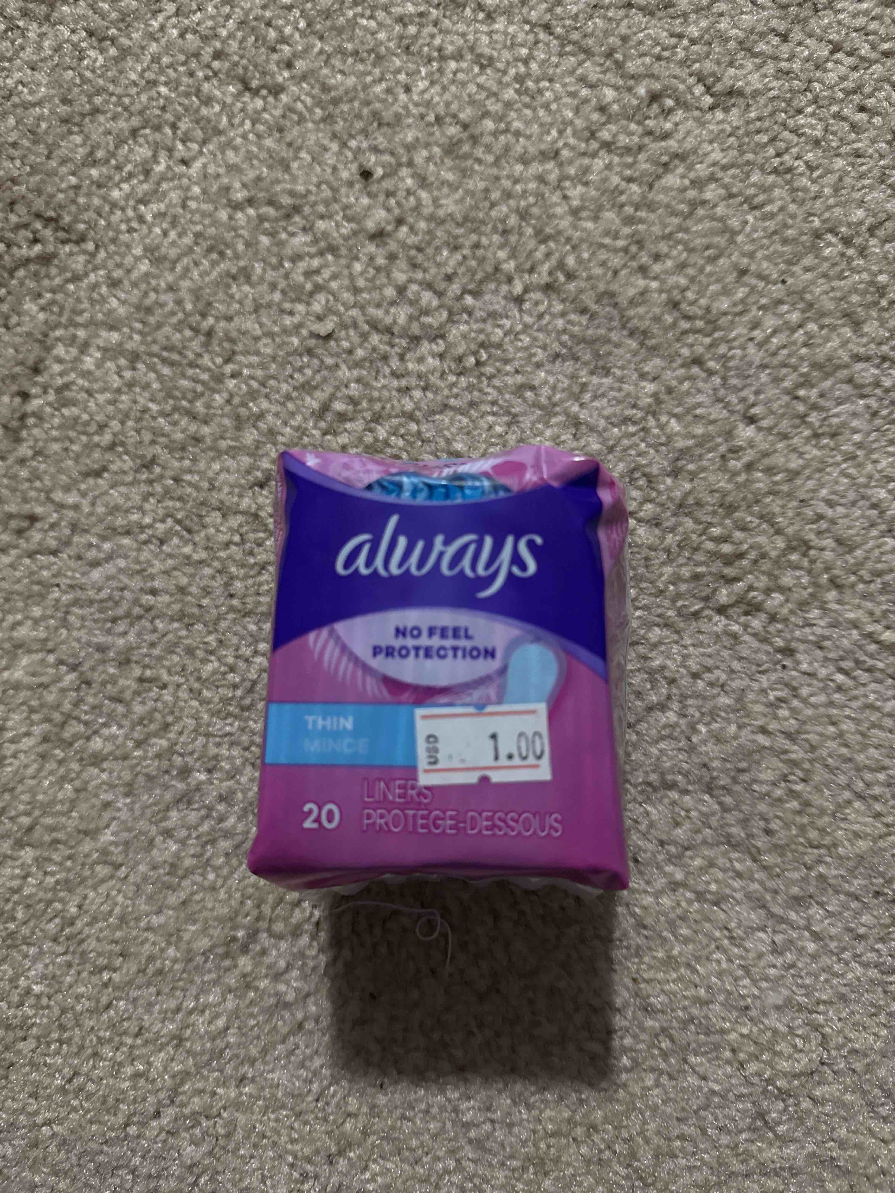 always thin liners 20ct