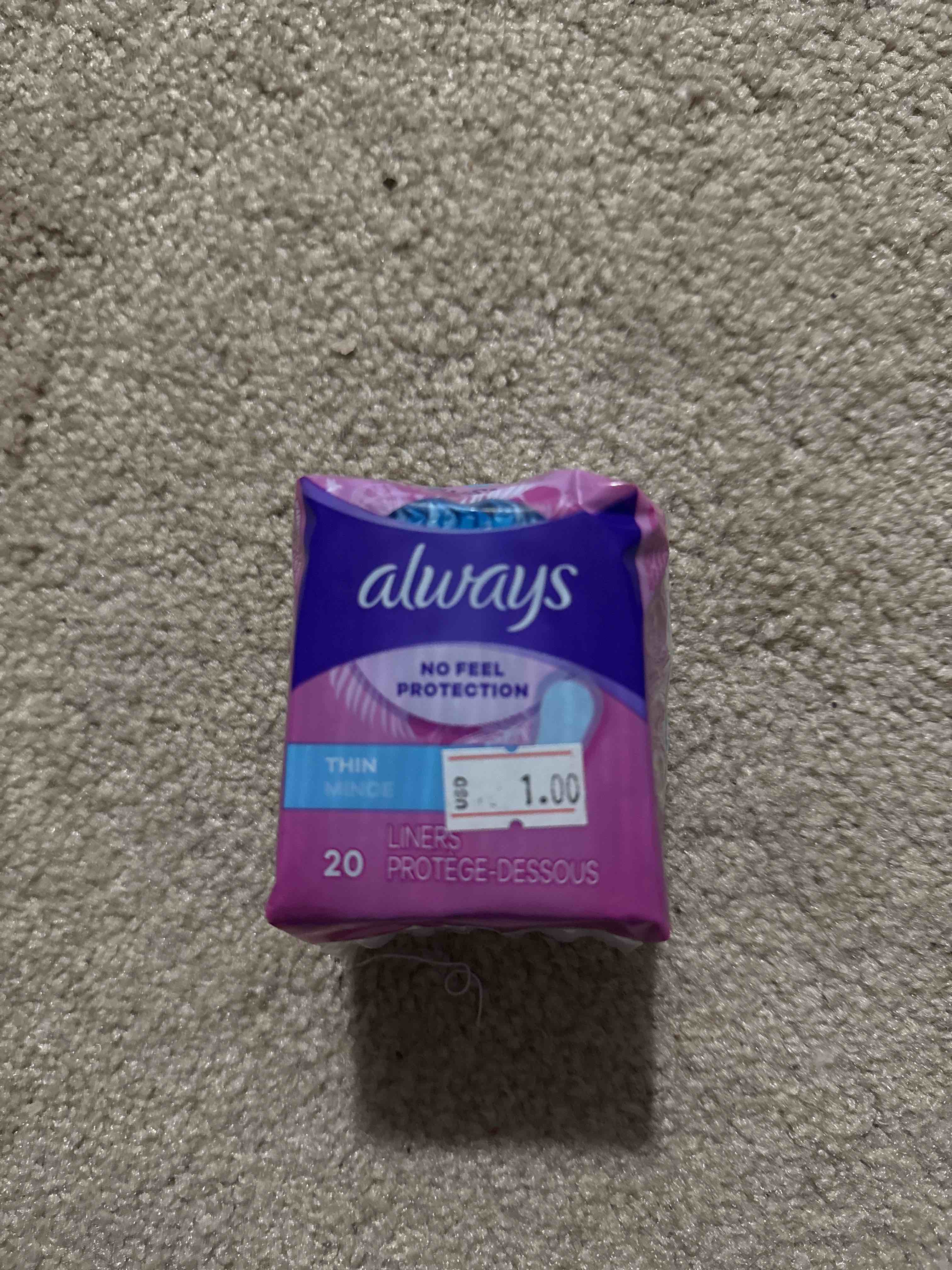 always thin liners 20ct