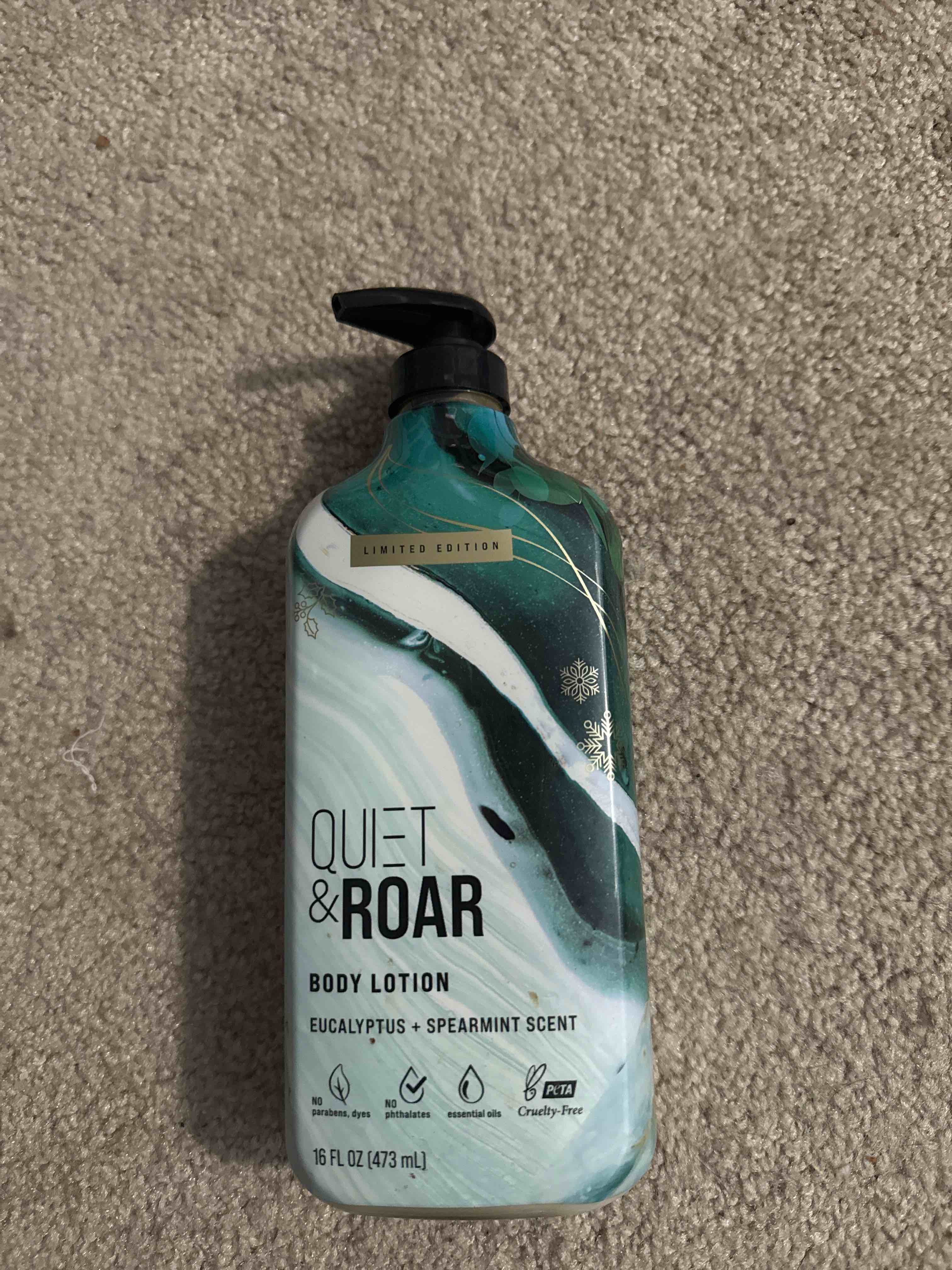 quiet and roar body lotion eucalyptus and spearmint scent 16fl oz 