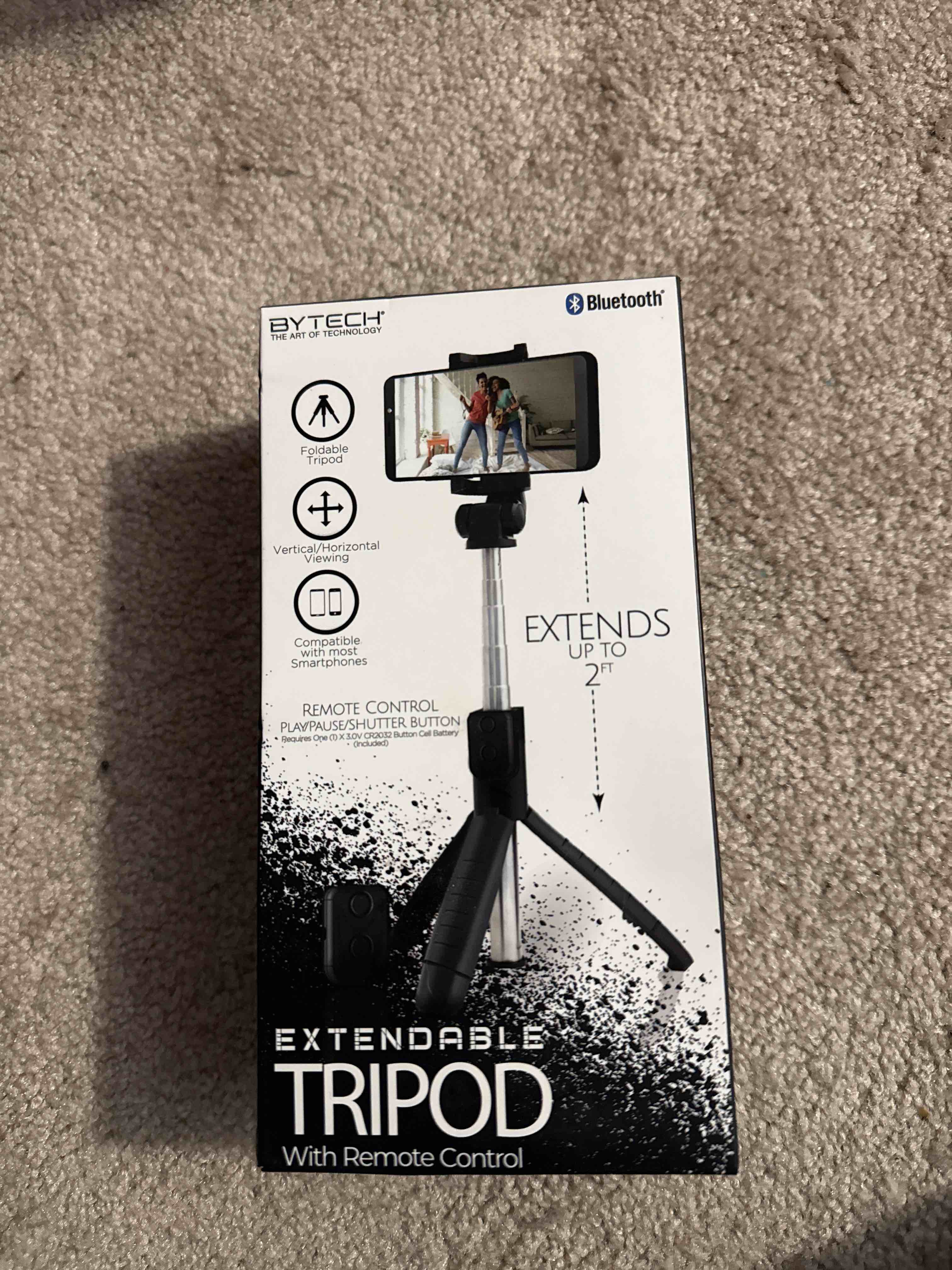extendable tripod extends up to 2ft
