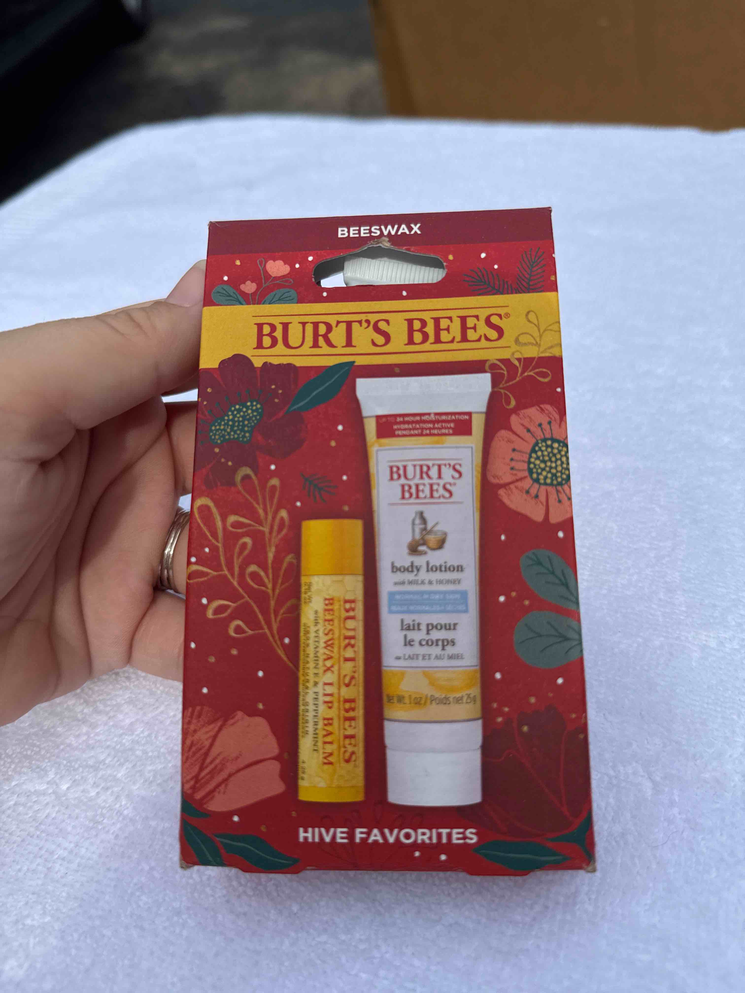 Burt’s Bees lotion and lip balm set