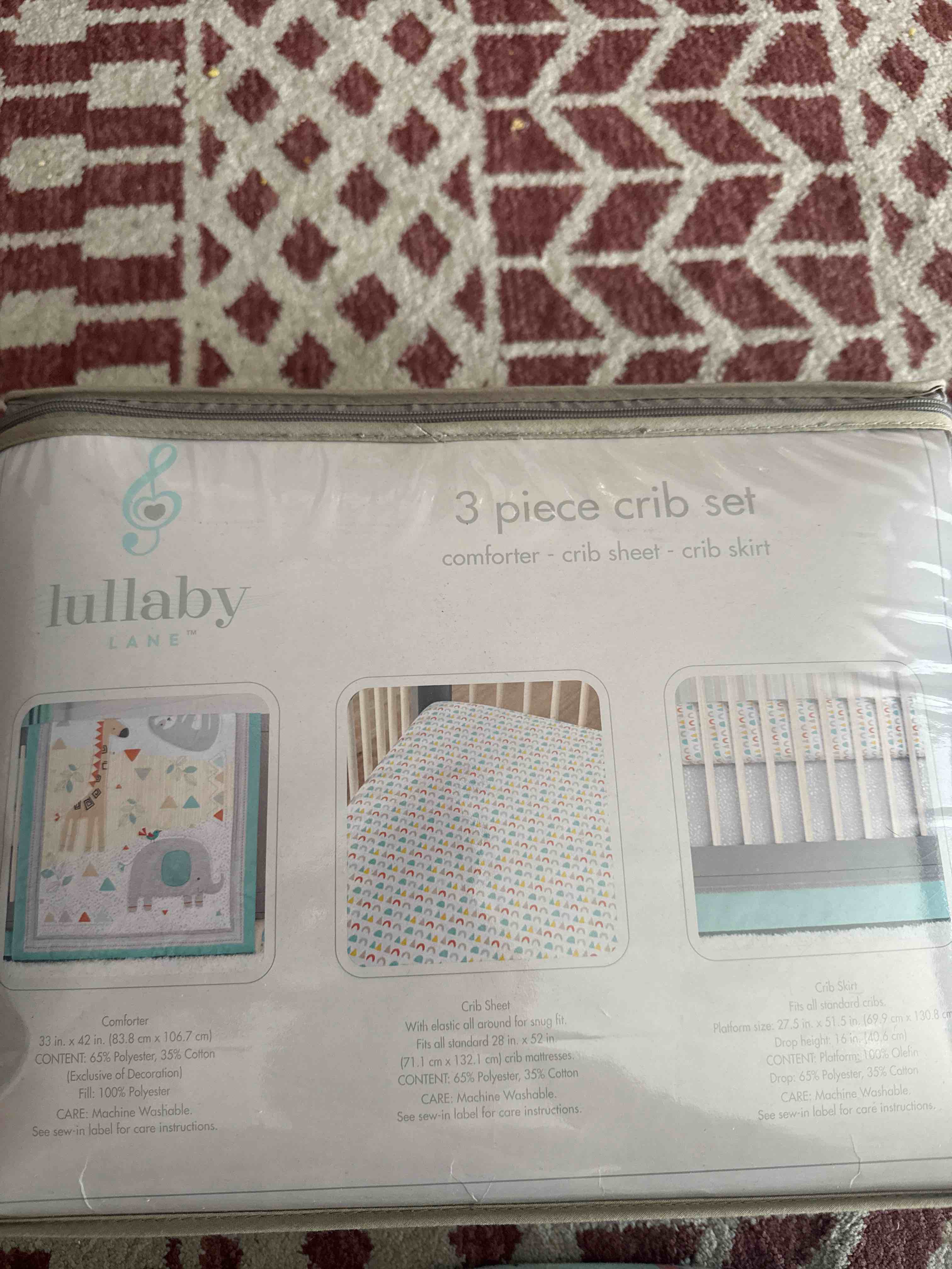 lullaby 3 piece crib set comforter crib sheet and crib skirt 