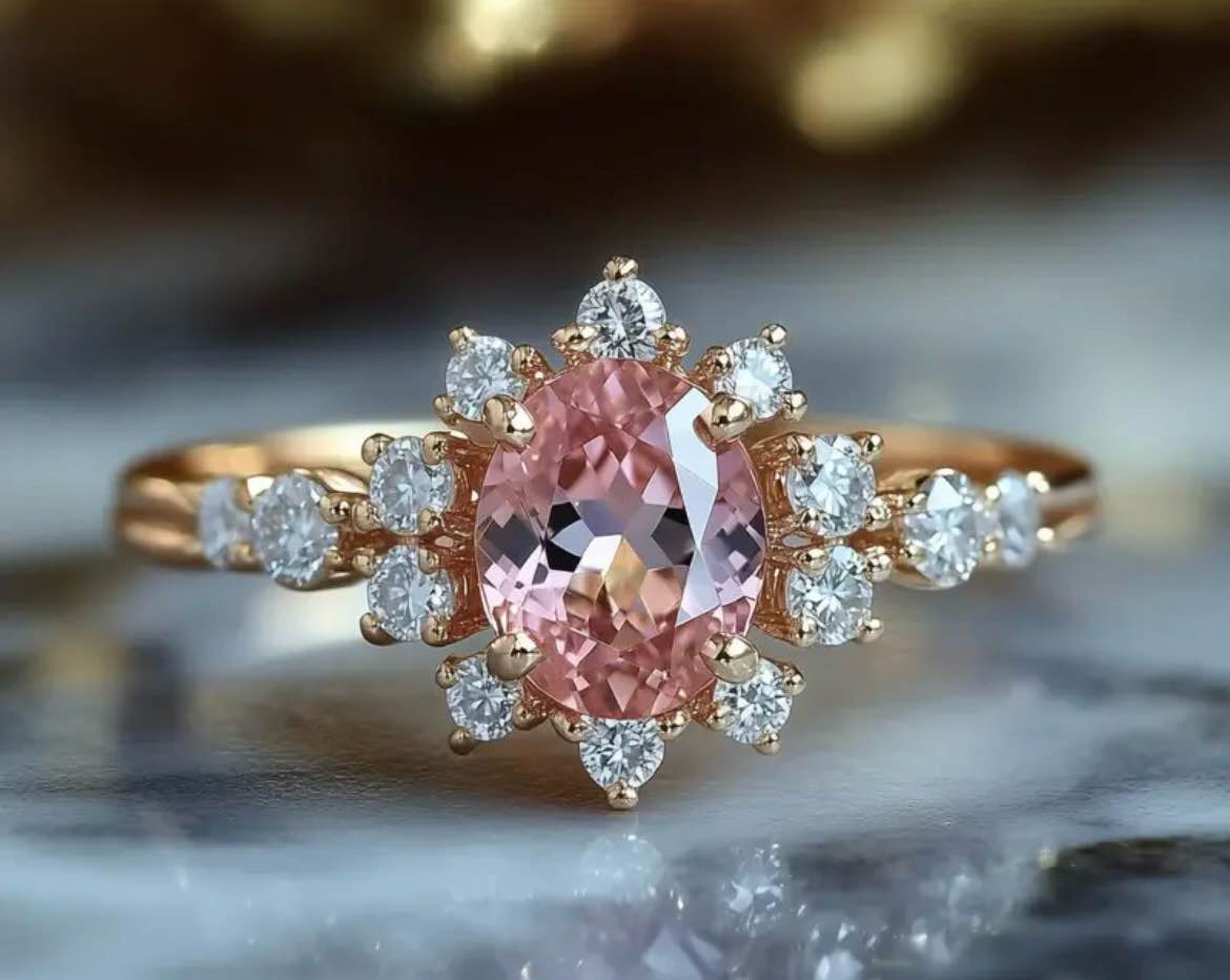 STUNNING RING WITH HALO (Size 9)
