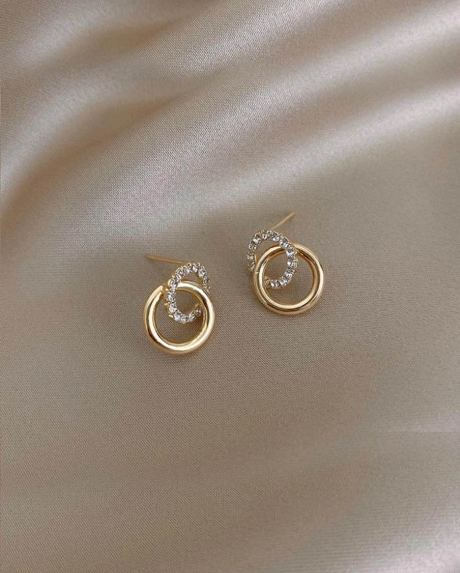 GOLD DOUBLE CIRCLE EARRINGS