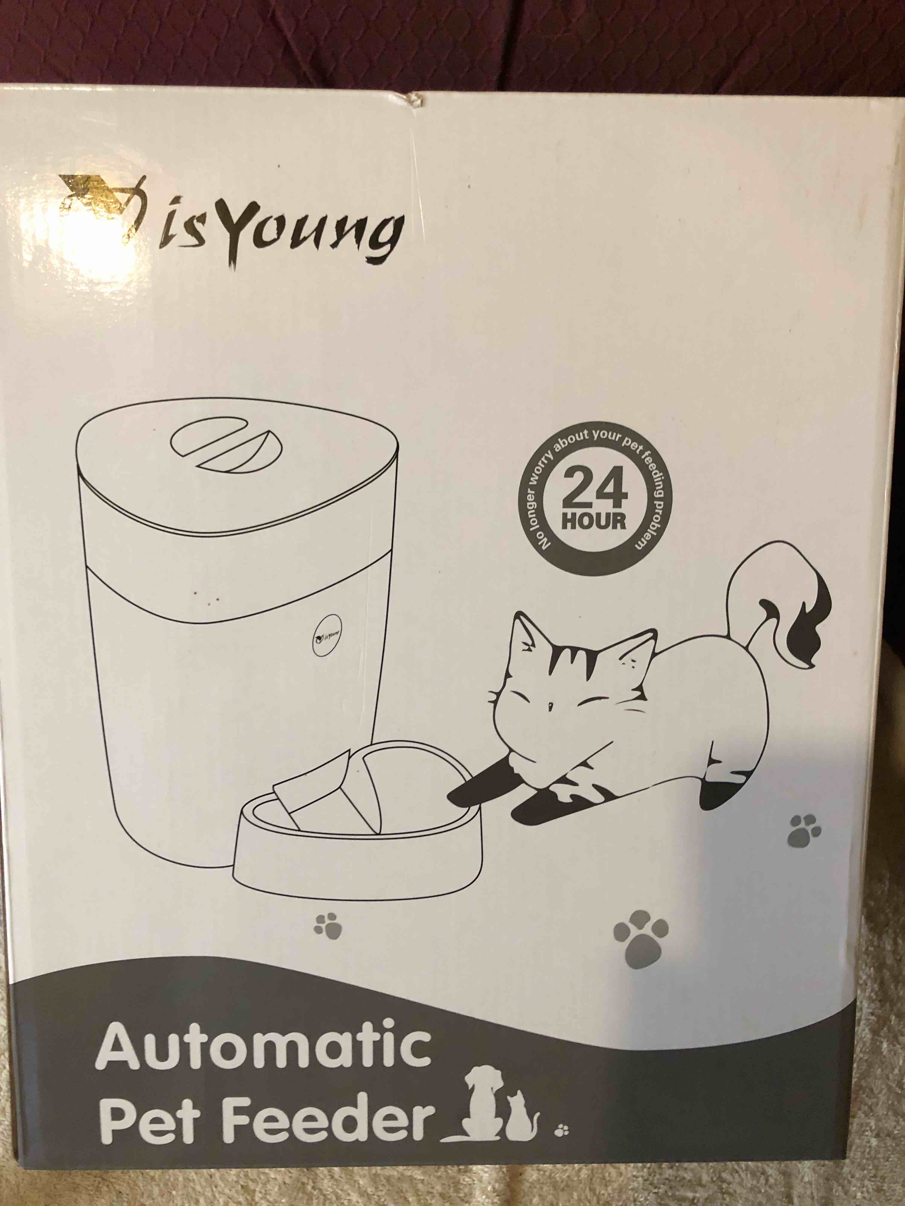 isyoung automatic cat feeder, 4 L smart pet feeder 6 meal programmable battery or plug in