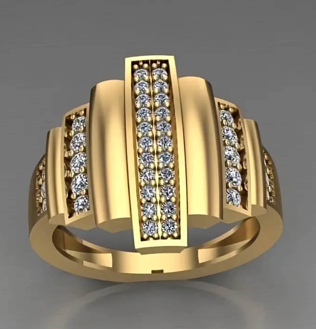 Elegant Men's 18k Plated Ring Size 13