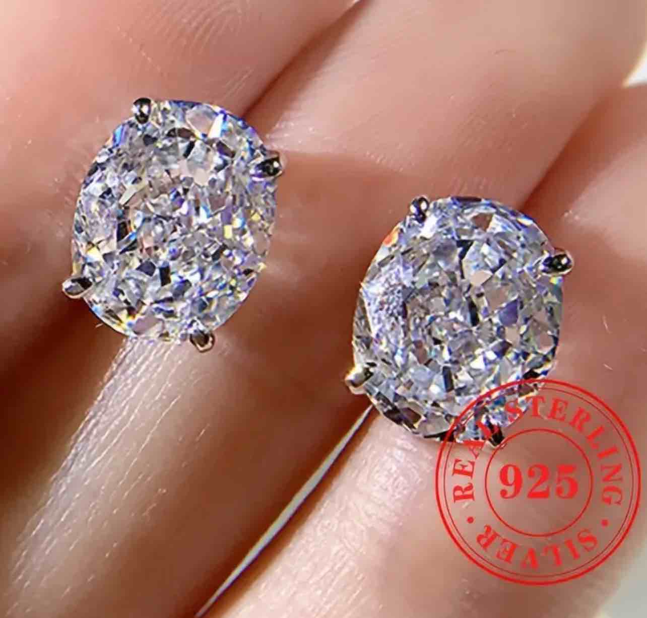 Beautiful 925 Silver Plated Sapphire Earrings