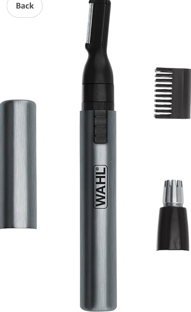 Wahl Micro Groomsman Battery Personal Trimmer for Hygienic Grooming with Rinseable, Interchangeable Heads for Eyebrows, Neckline, Nose, Ears, & Other Detailing - 05640-600