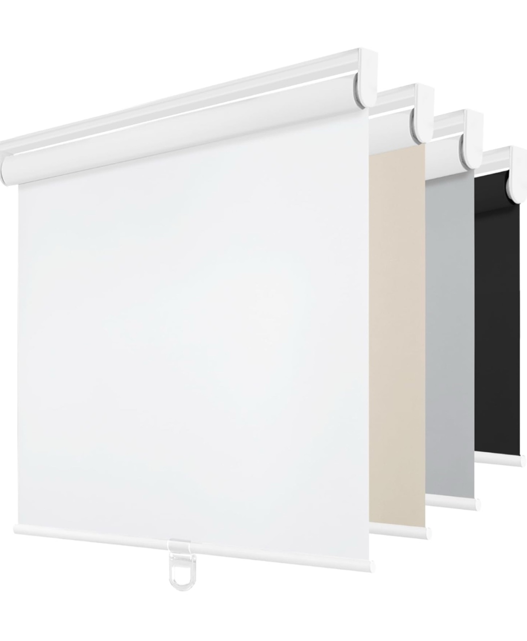 ChrisDowa Cordless Blackout Roller Shades for Windows, Thermal Insulated UV Protection Pull Down Shades, Total Blackout Window Blinds for Home, Office, Bedroom, Door (22" W x 72" H, White)