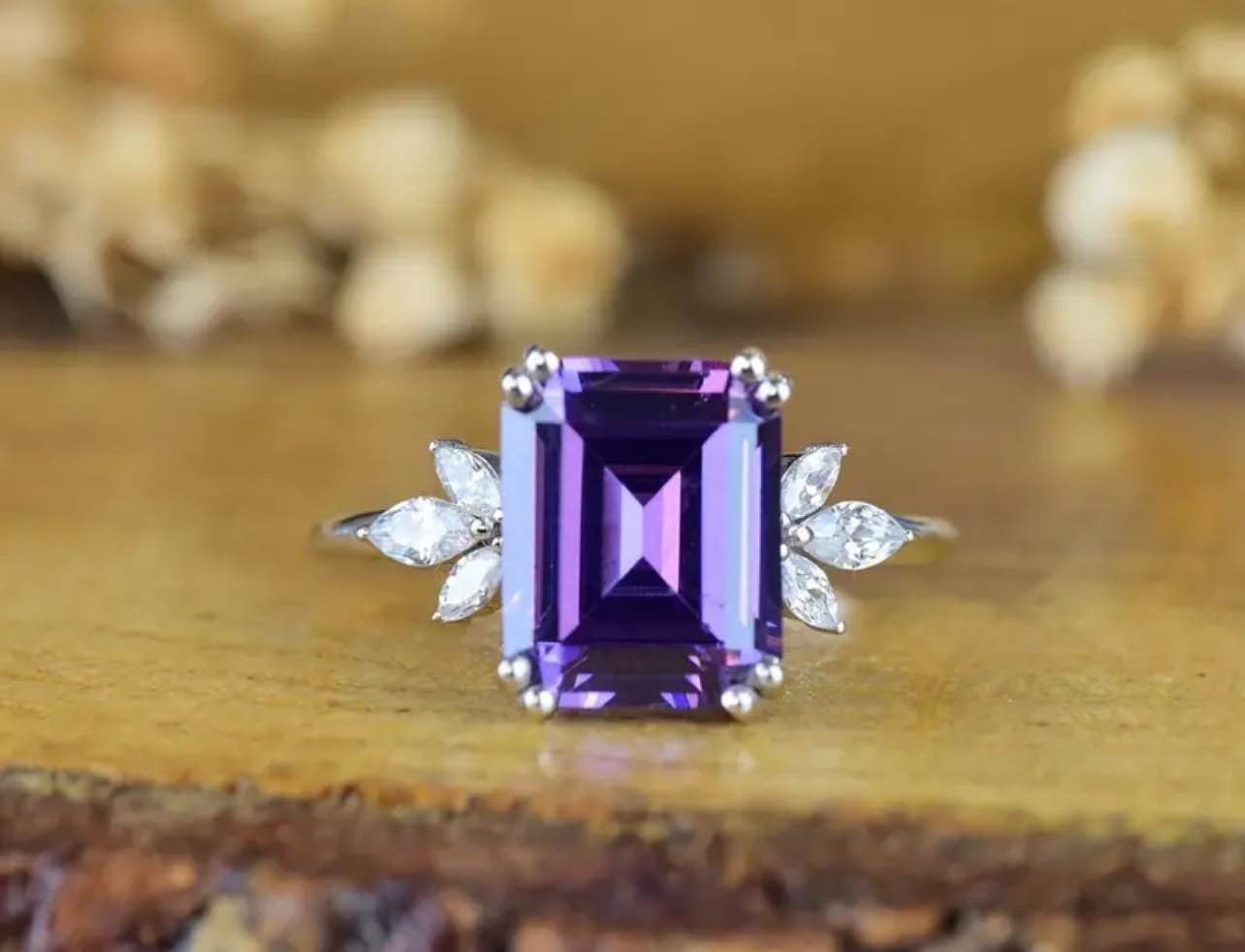 Beautiful 925 Silver Plated Sapphire Ring Sz 6