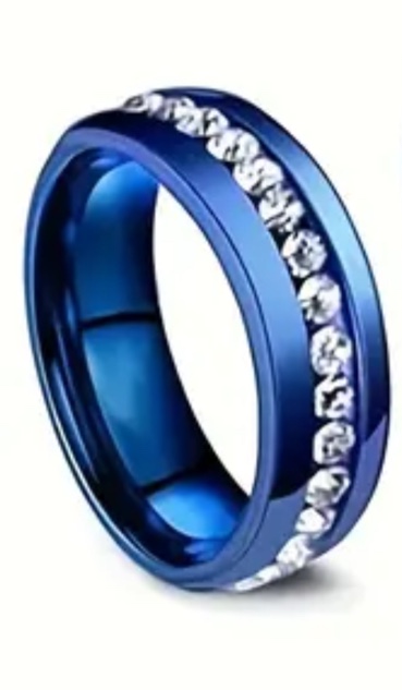 Men’s Blue Silver Ring Size 11