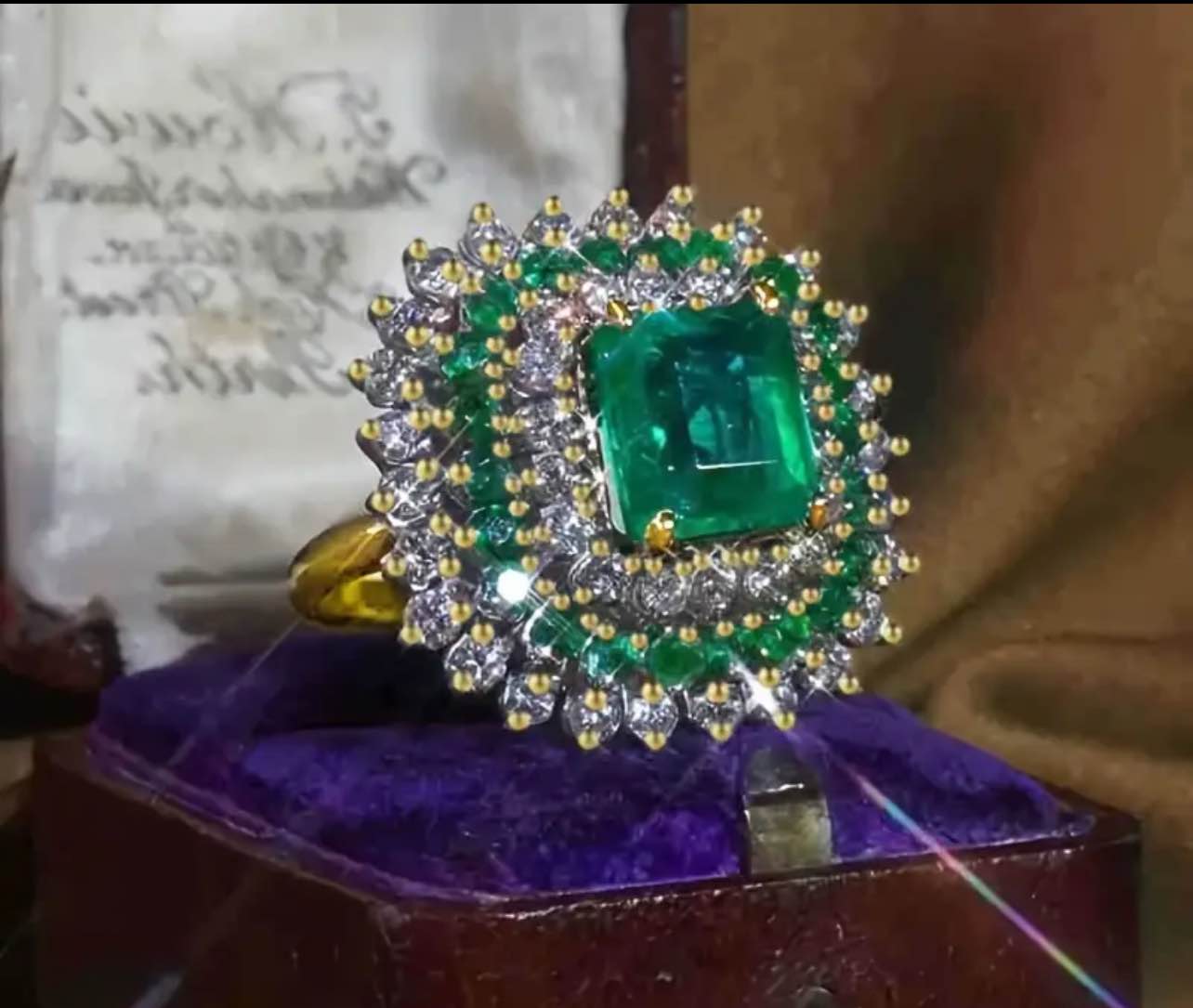 Beautiful 925 Silver Plated Green Sapphire Ring Sz 6