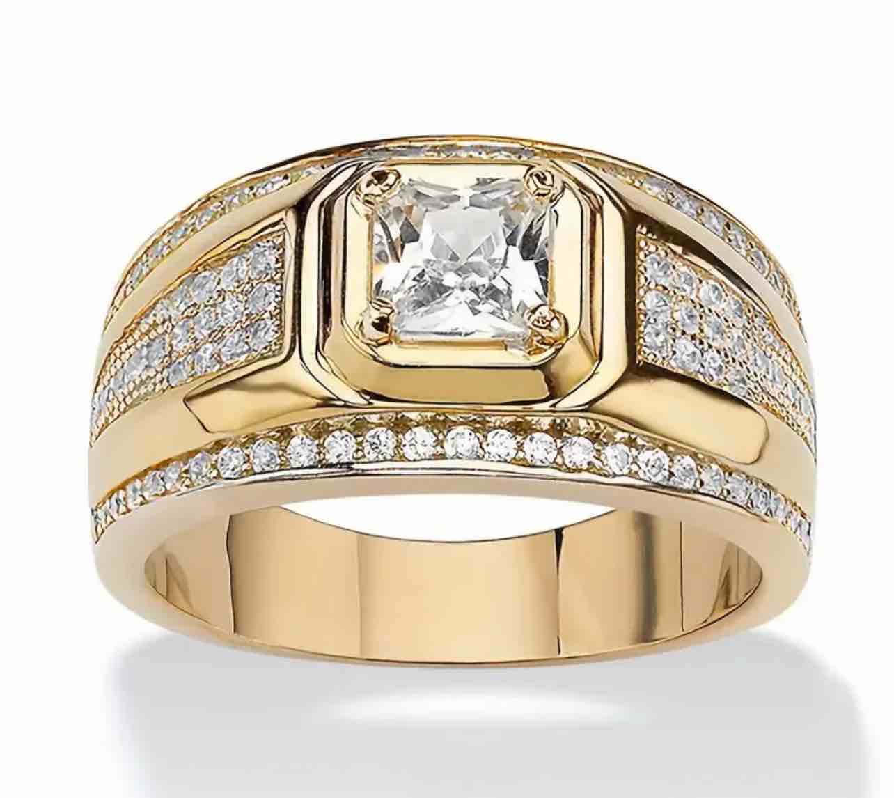 Men’s Luxury 18K Gold Plated Ring Size 13