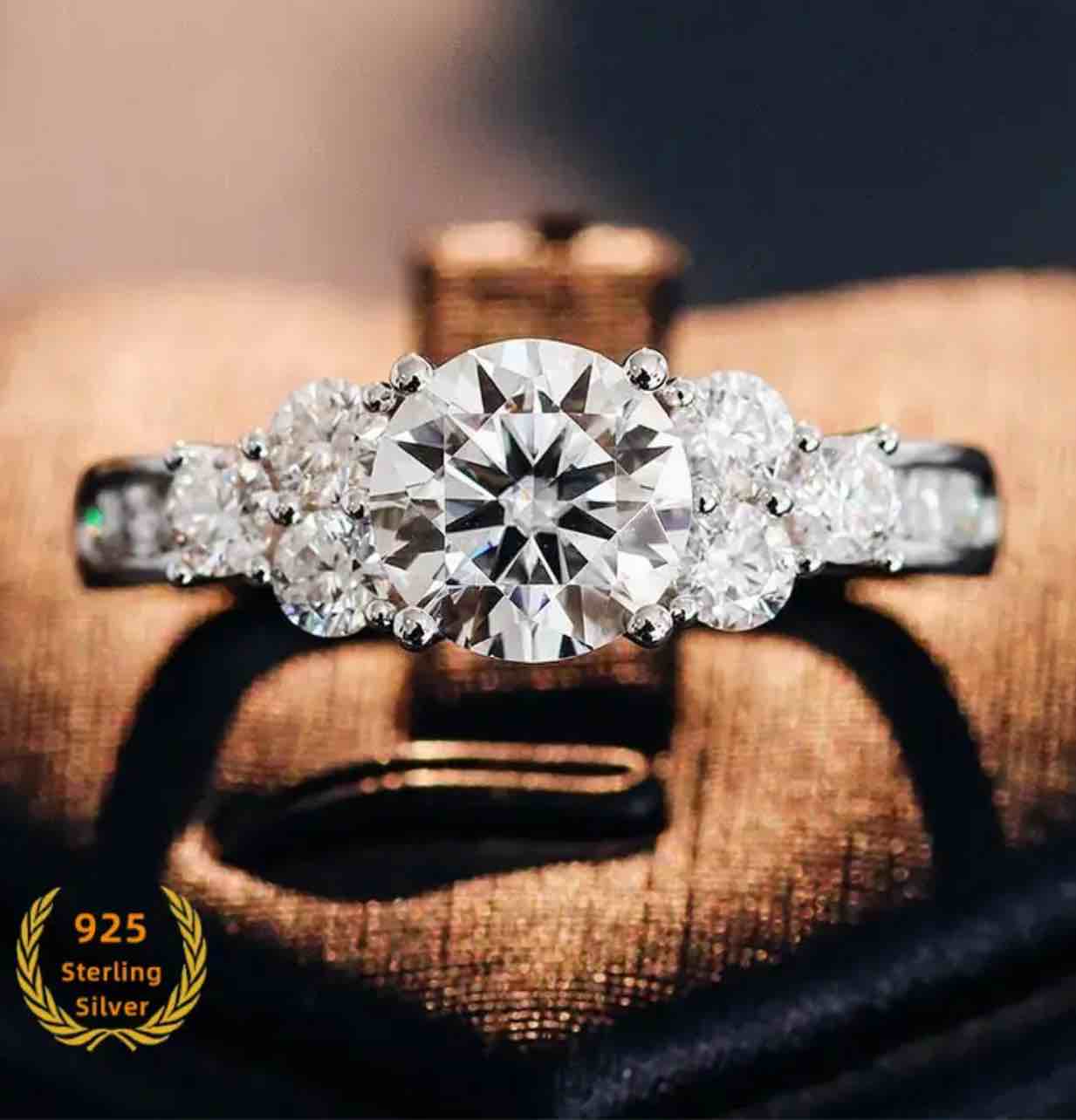 Beautiful 925 Silver Plated Sapphire Ring Sz 10