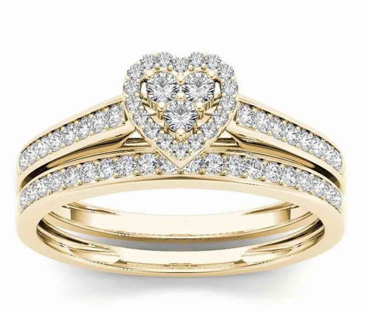 Beautiful 18K Gold Plated Sapphire ring sz 8