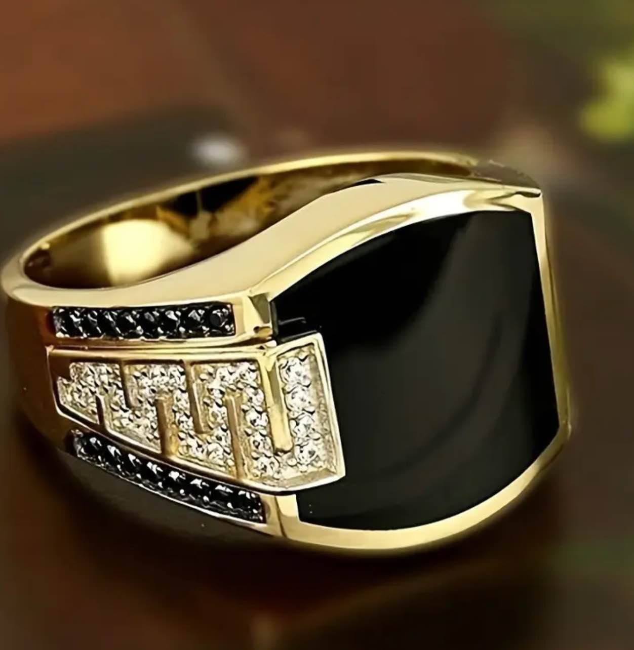 Men’s Luxury 18K Gold Plated Ring Size 13