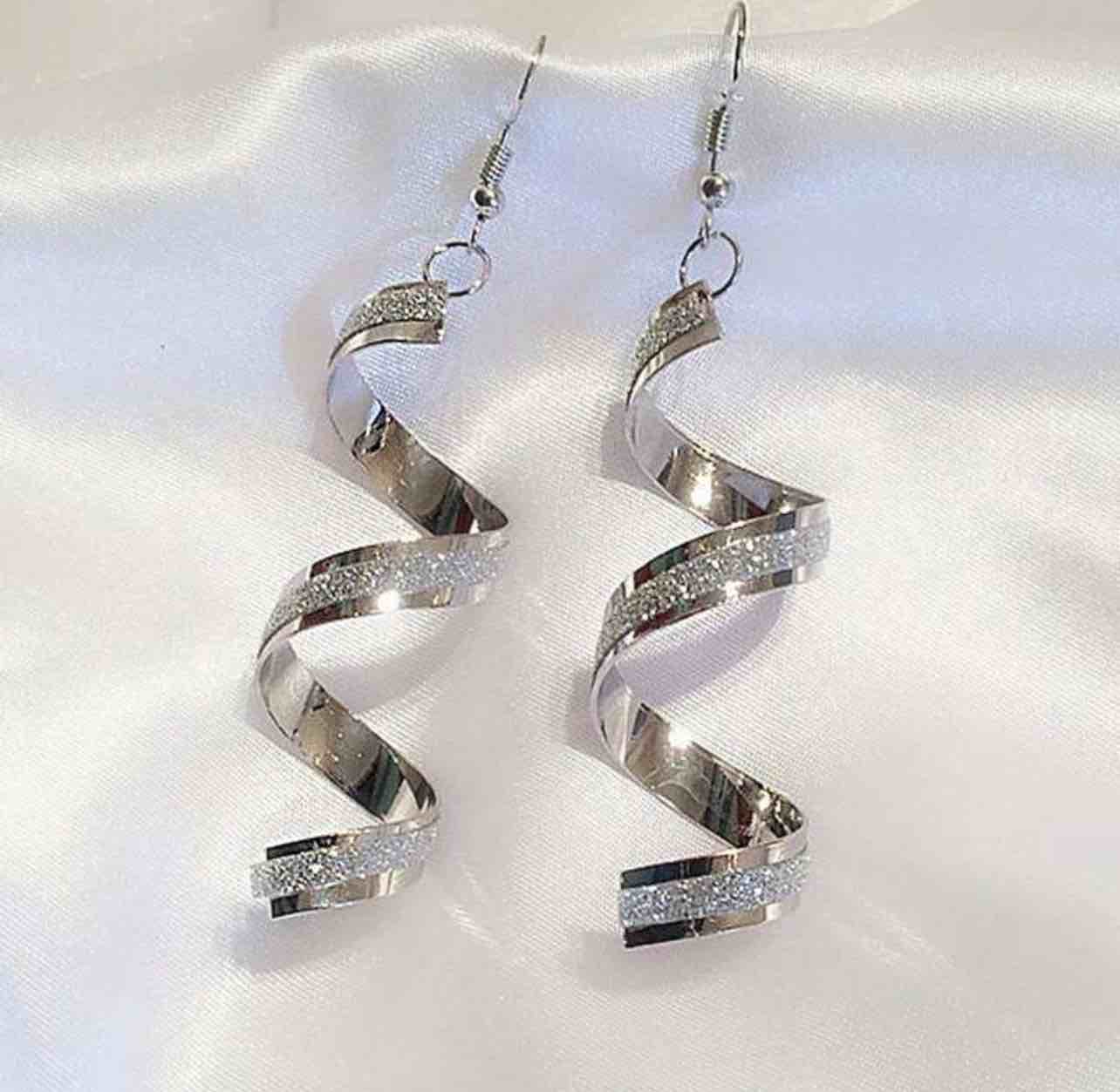 Beautiful 925 Silver Plated Sapphire Earrings