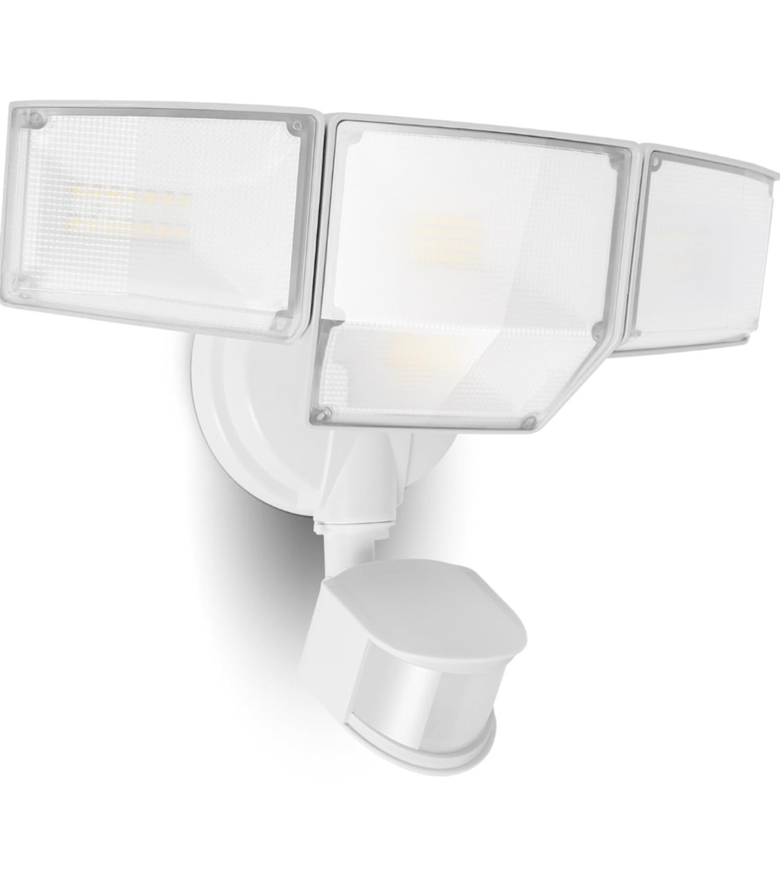 LUTEC 80W 9000LM LED Security Lights Motion Sensor Outdoor Lights, 4 Head LED Flood Lights Outdoor 5000K Daylight, IP65 Waterproof, Motion Detected Lights for Outside, House, Garage, Yard (White)
