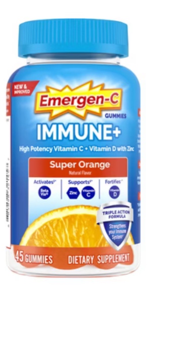 Emergen-C Immune+ with Vitamin D Gummies - Super Orange - 45ct