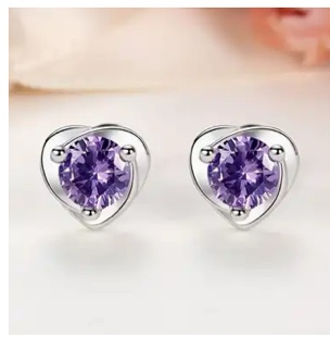 Beautiful 925 Silver Plated Sapphire Earrings
