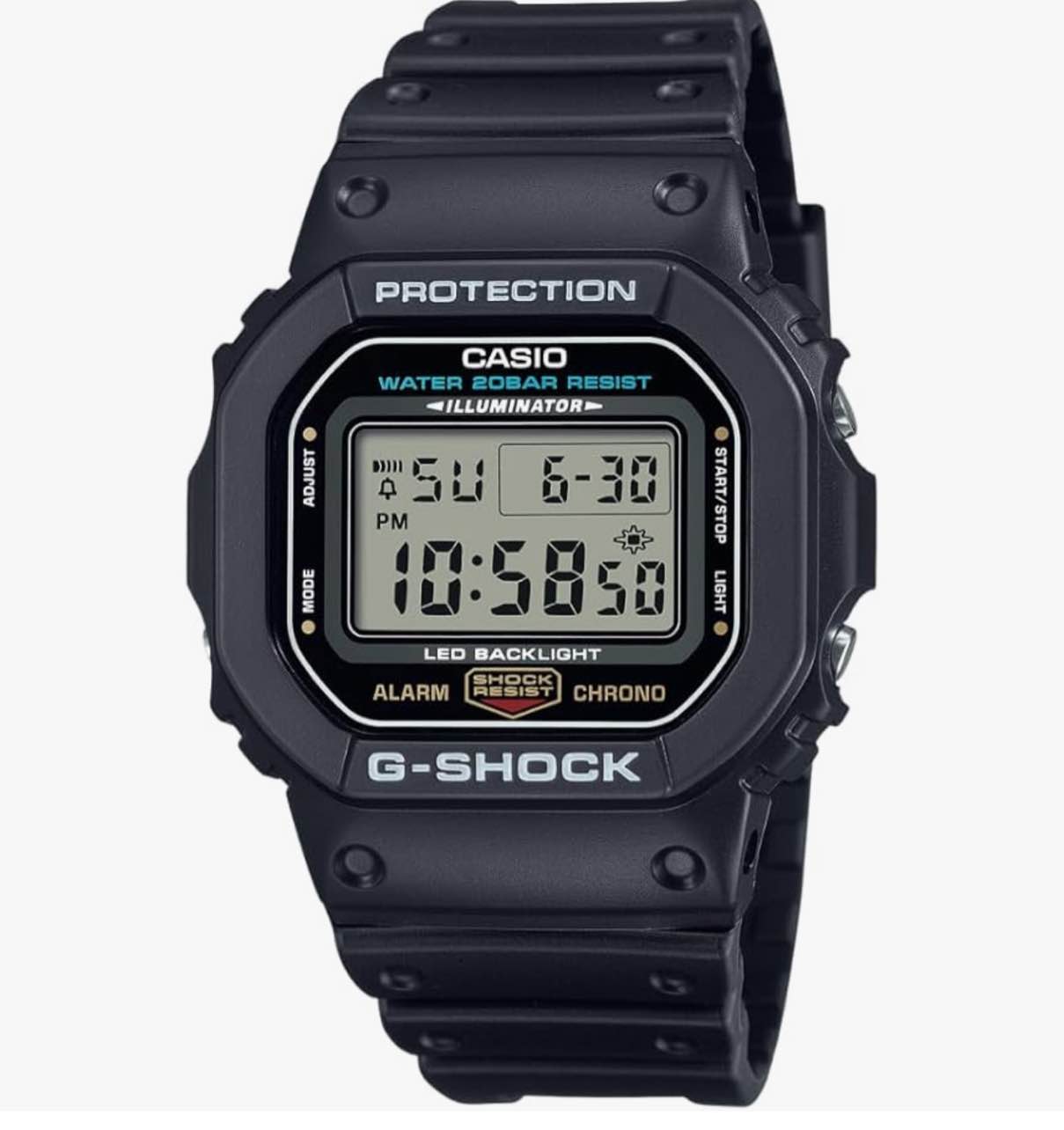 Casio Men's G-Shock Quartz Watch with Resin Strap, Black, 20 (Model: DW5600E-1V)