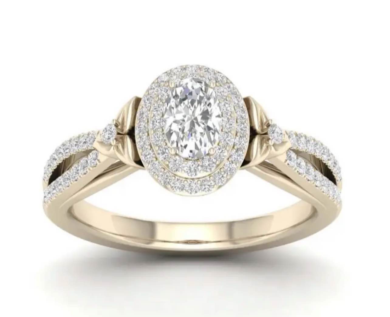 Gorgeous 925 Silver 18K Gold Plated Ring Sz 6